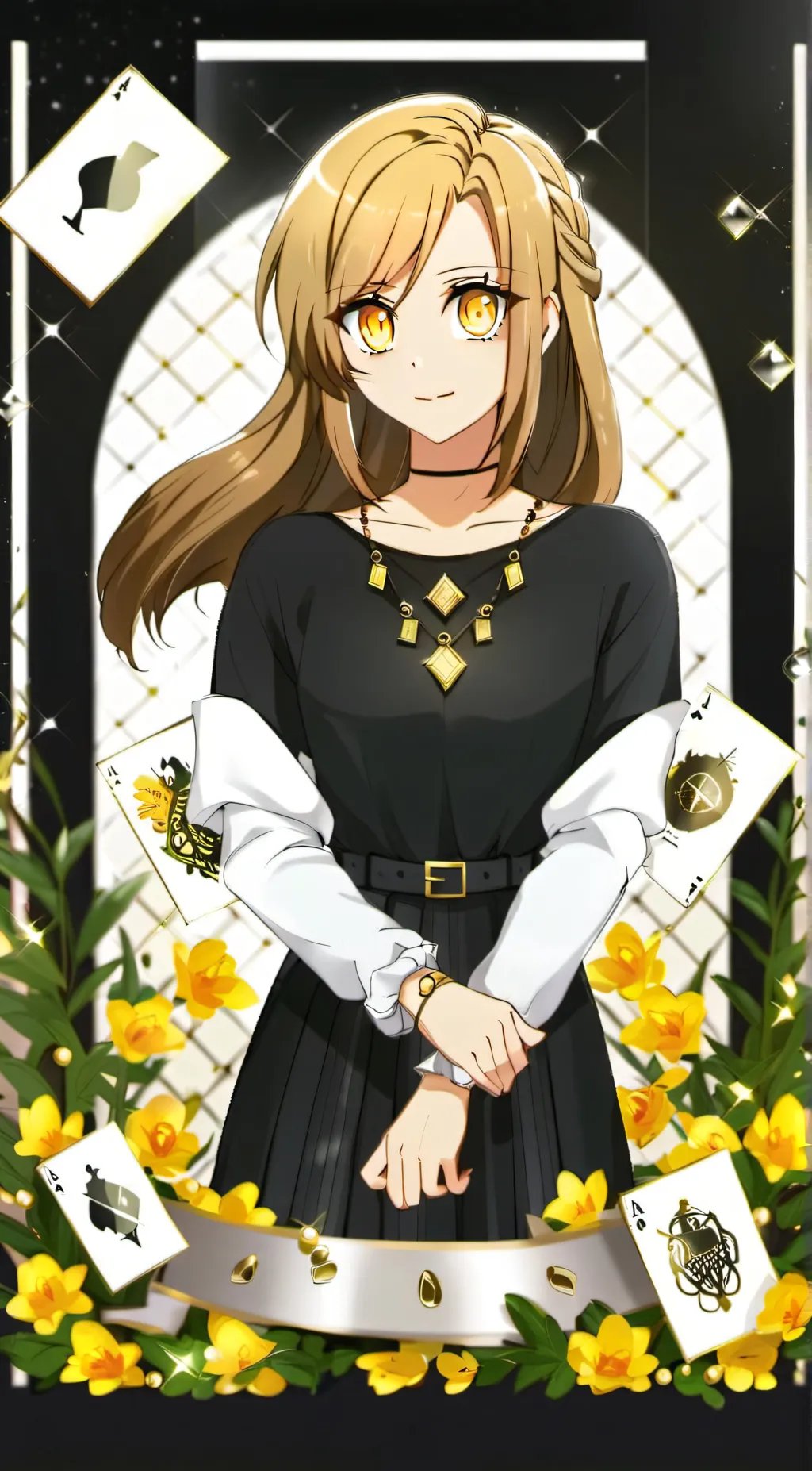 ai character: gold background
