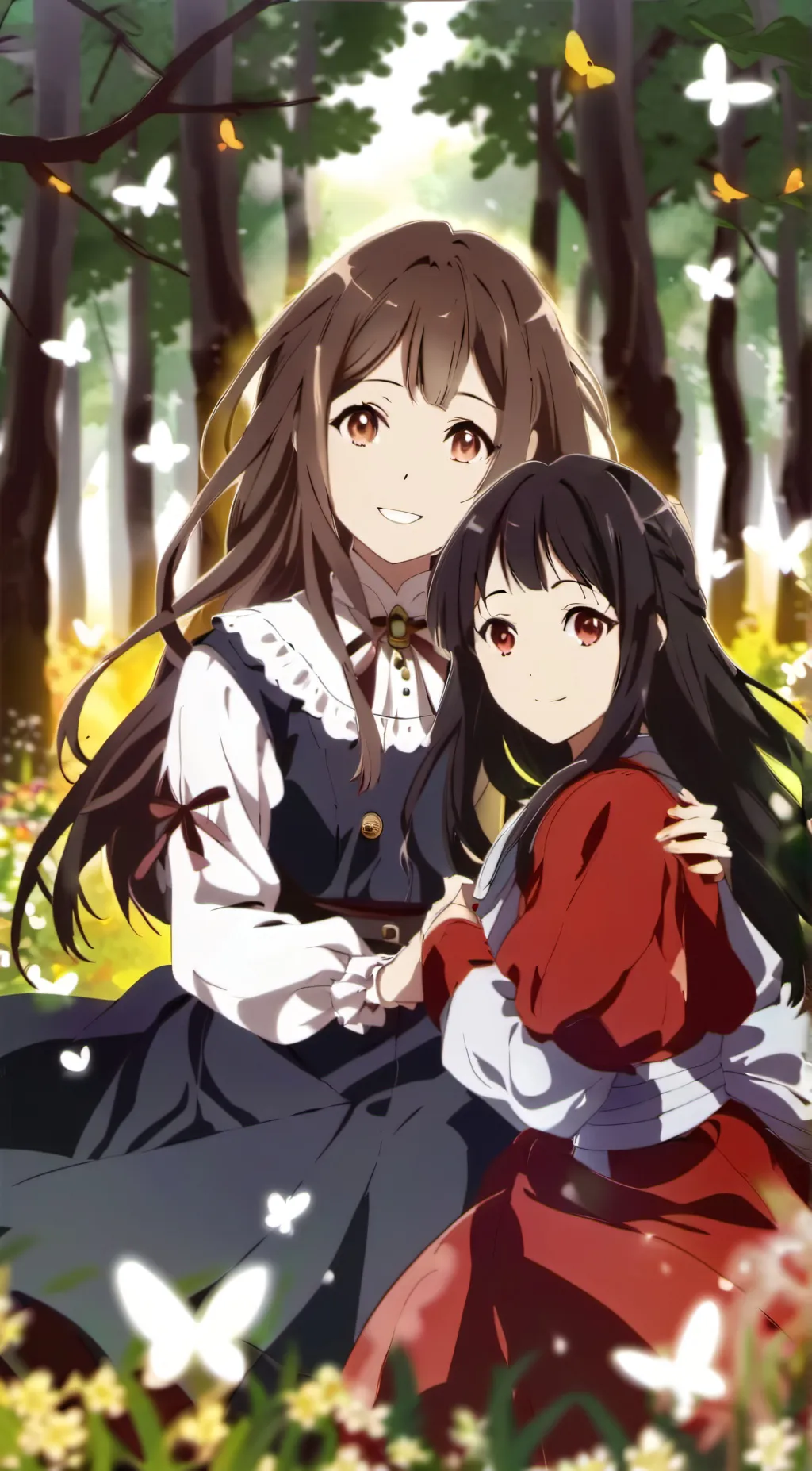 ai character: Mia and Luna background