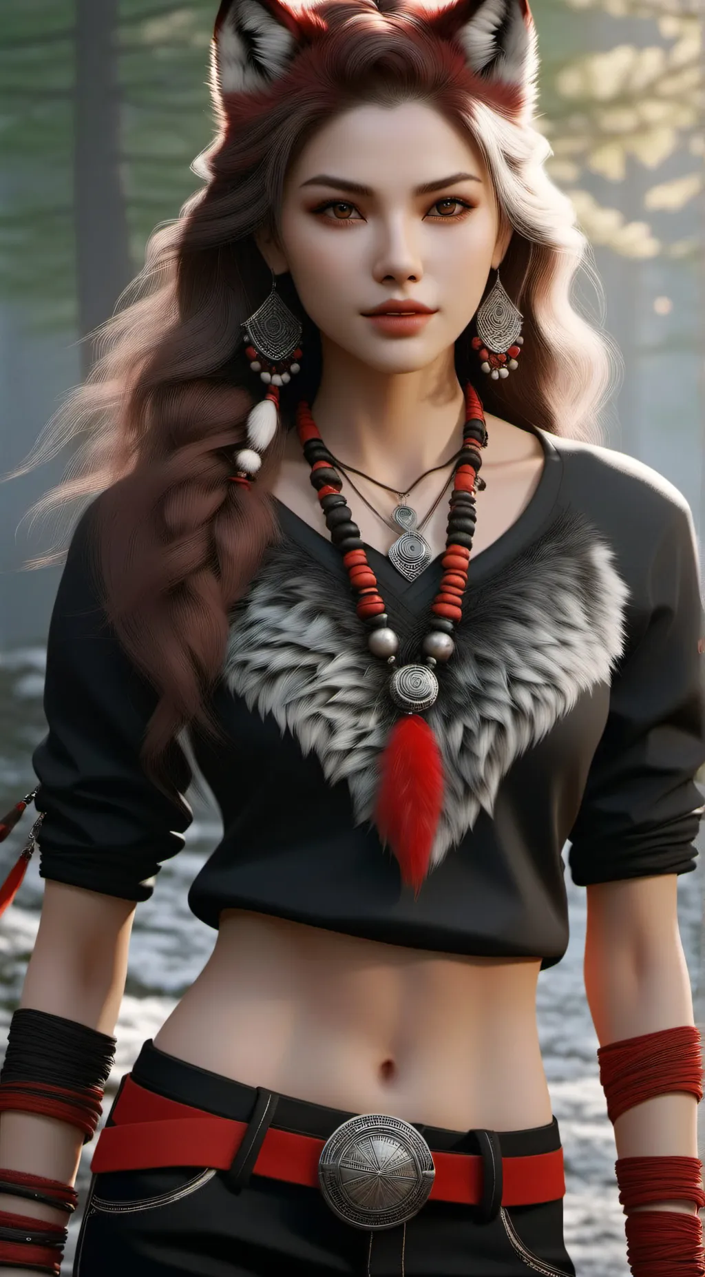 ai character: red wood  background