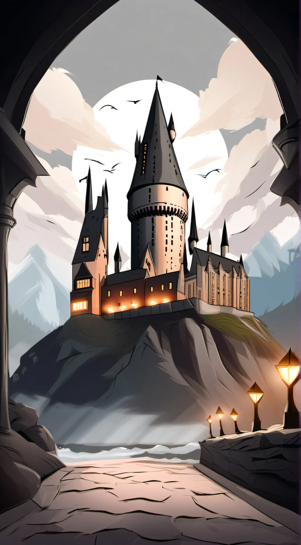 ai character: Hogwarts  background