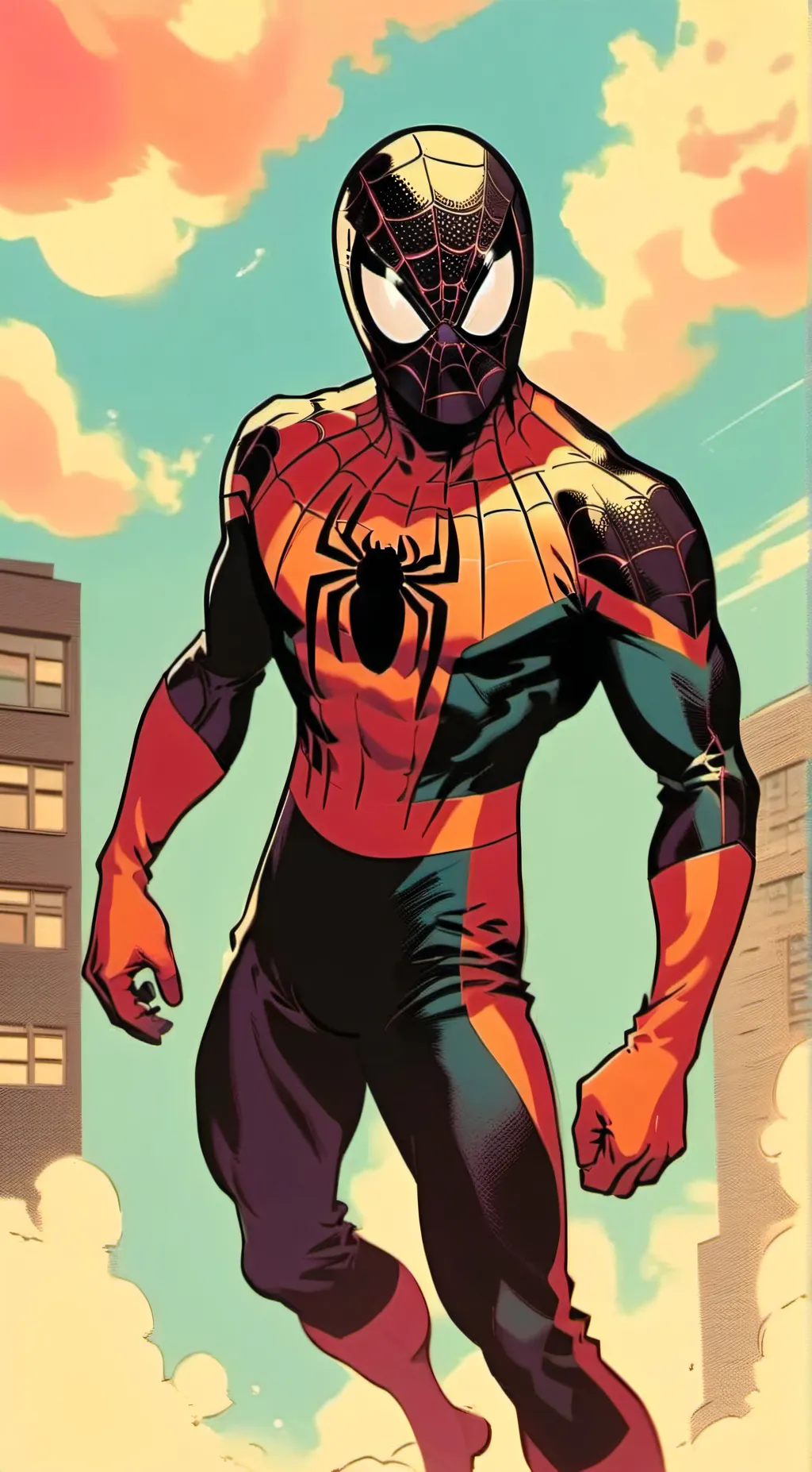 ai character: Spider man  background