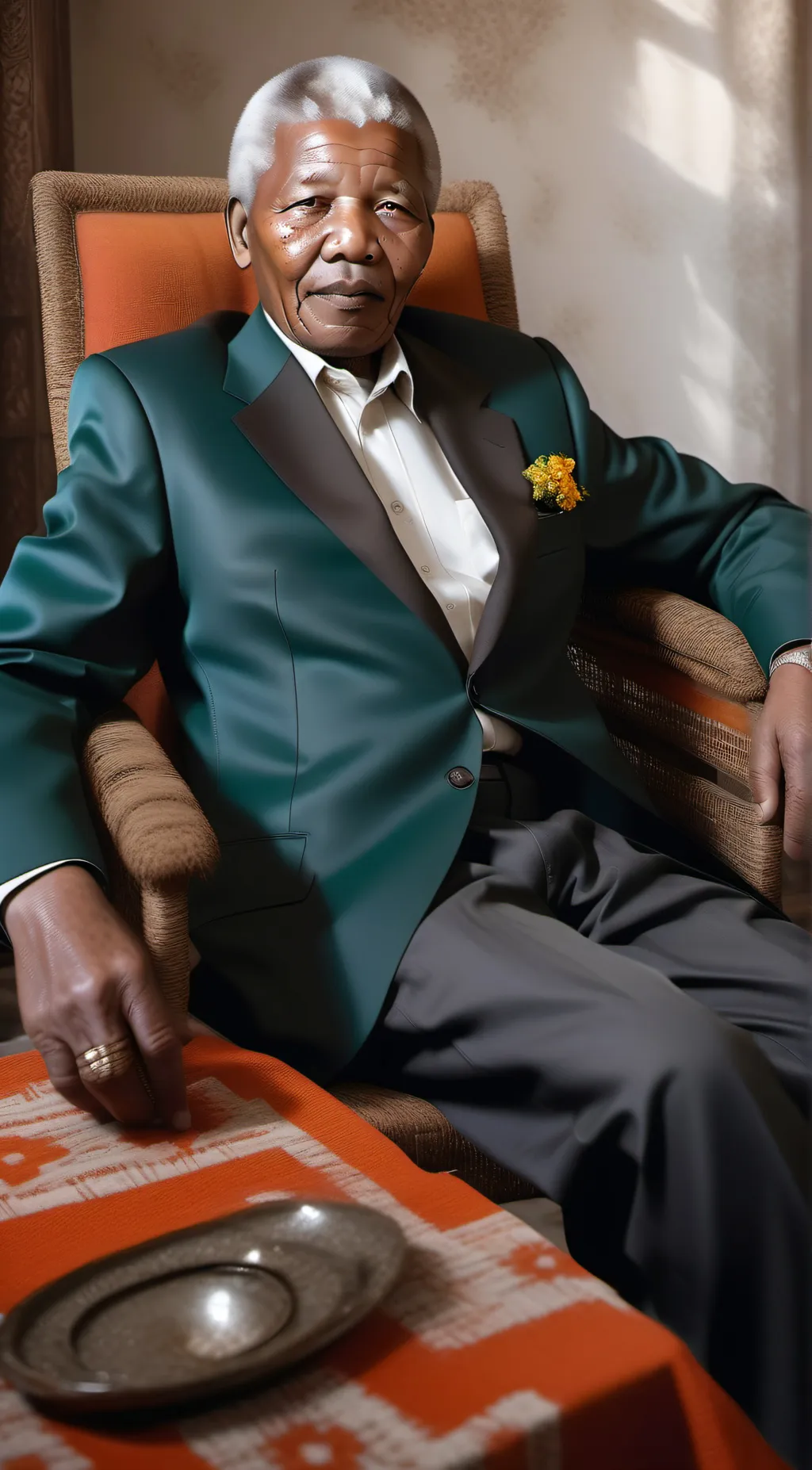 ai character: Nelson Mandela background