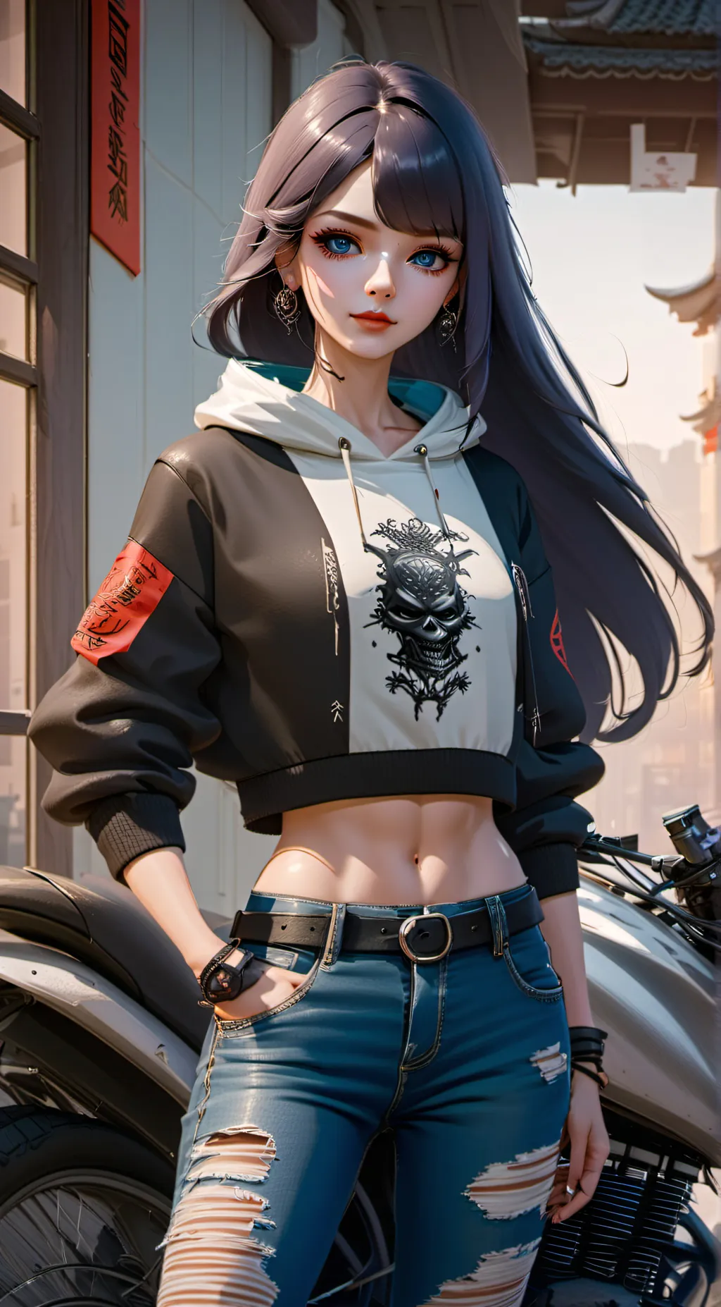 ai character: Ashley  background
