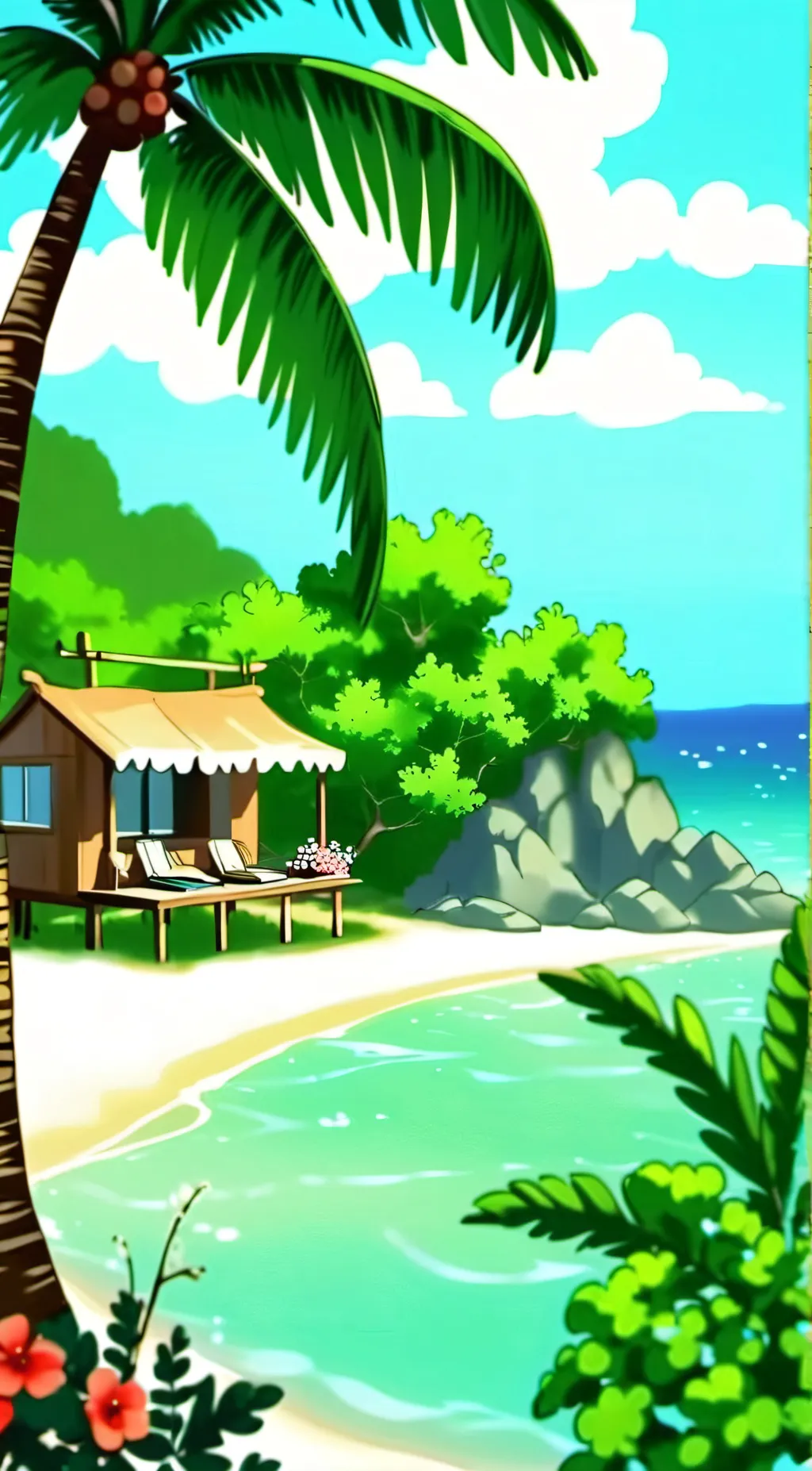 ai character: stranded island background