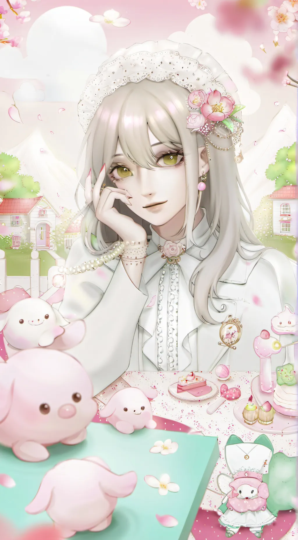 ai character: Angela  background