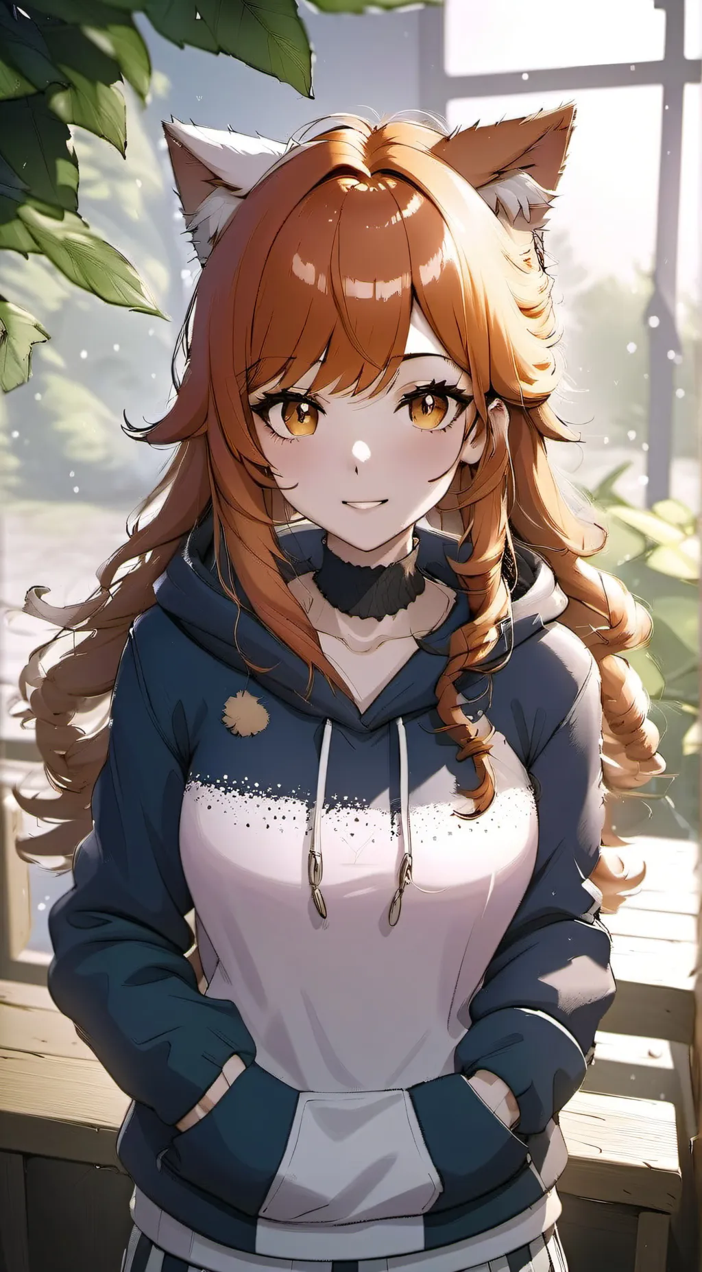 ai character: CINDY!!🧡🖤💙 background