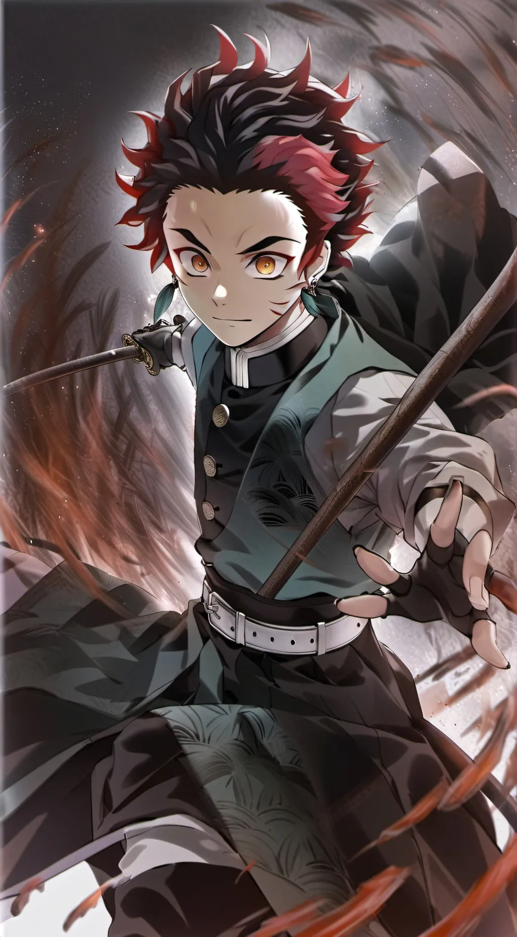 ai character: tanjiro  background