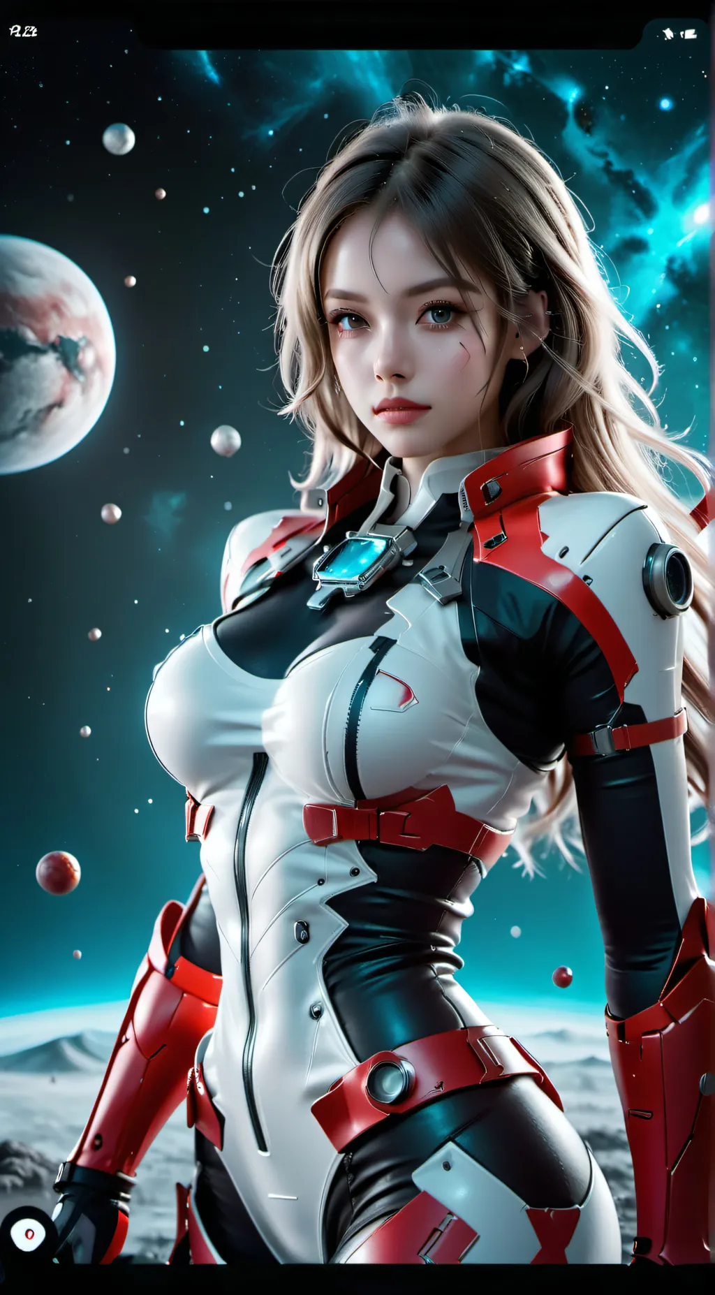 ai character: Kimmy space girl  background