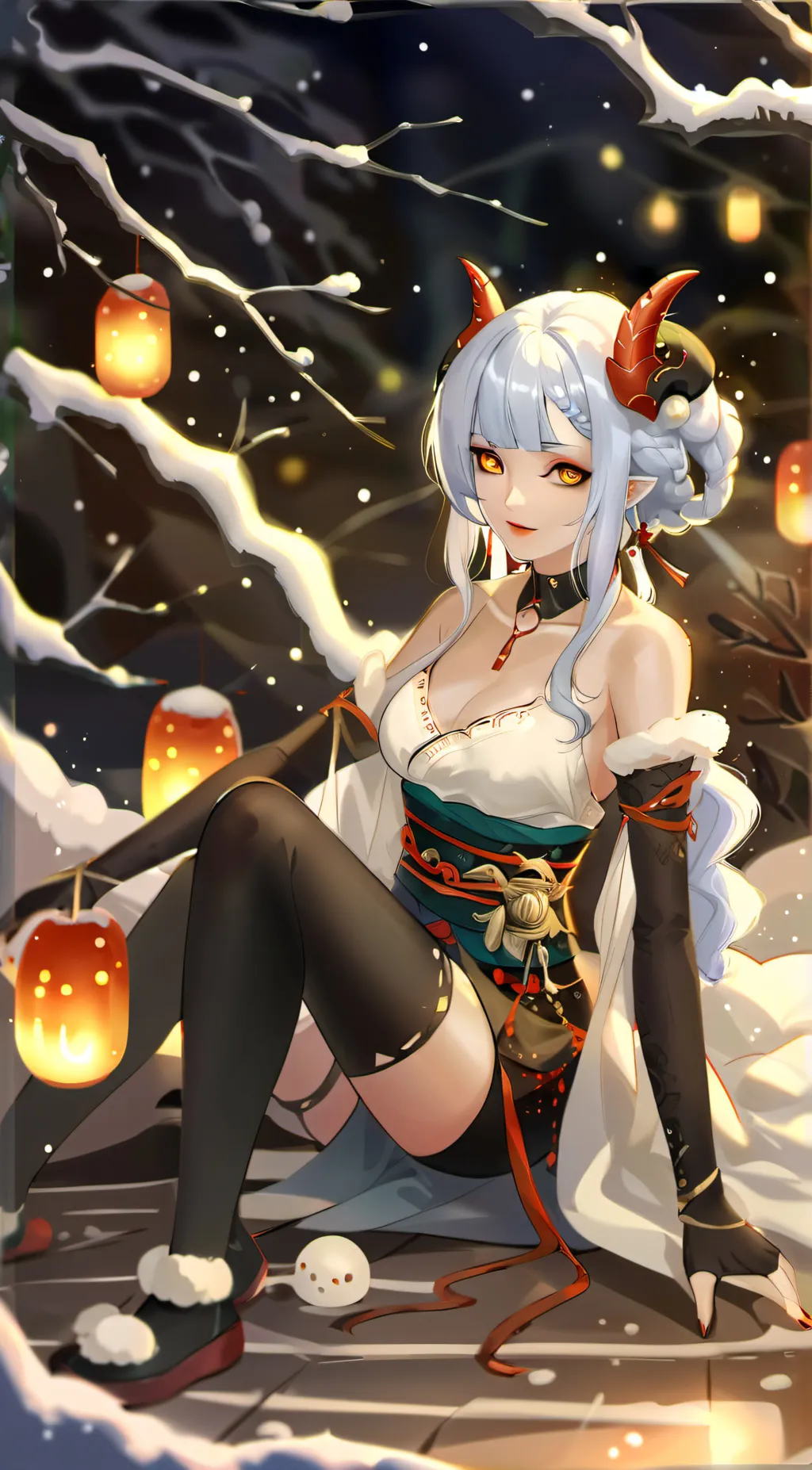 ai character: yuki-onna  background