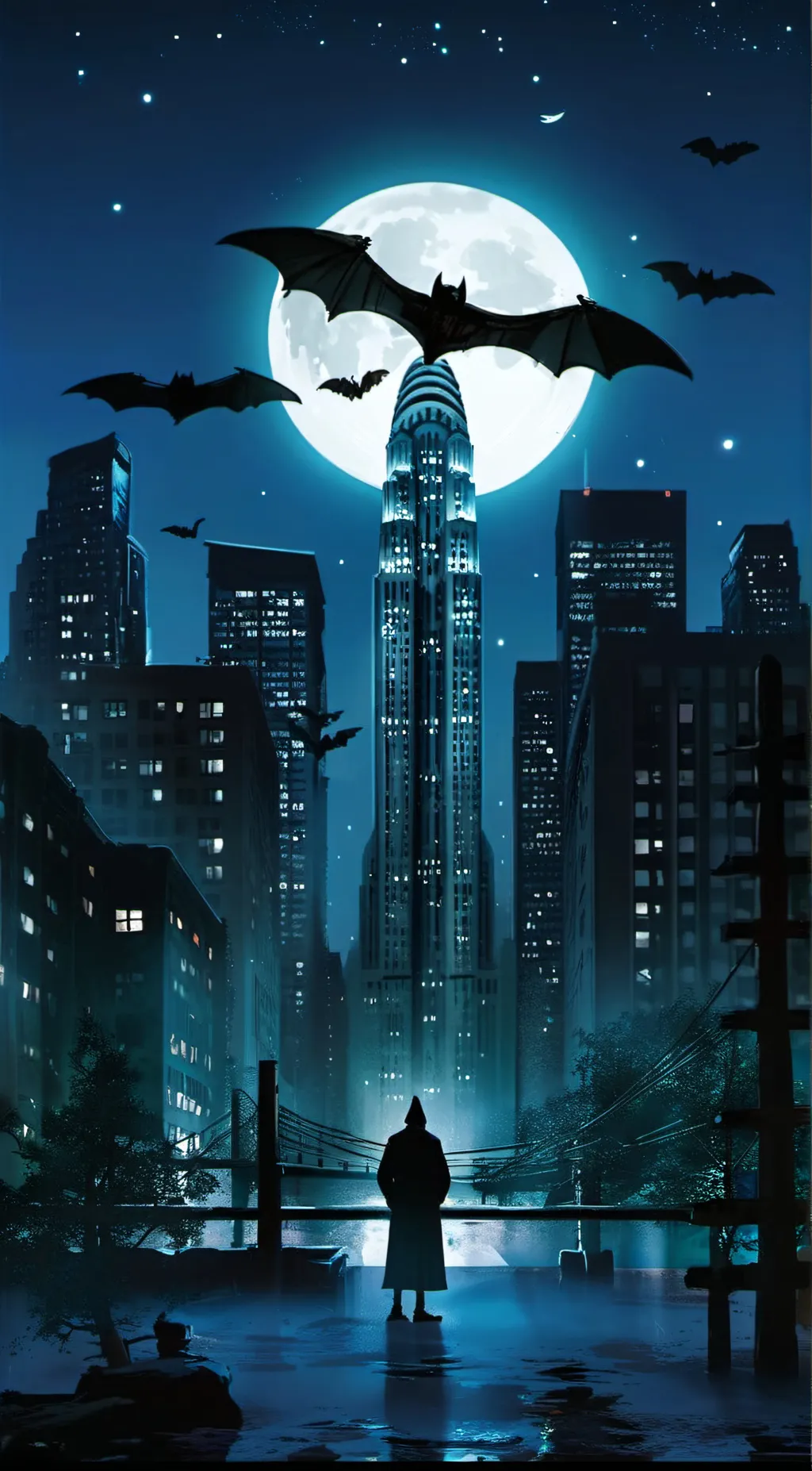 ai character: Gotham City background