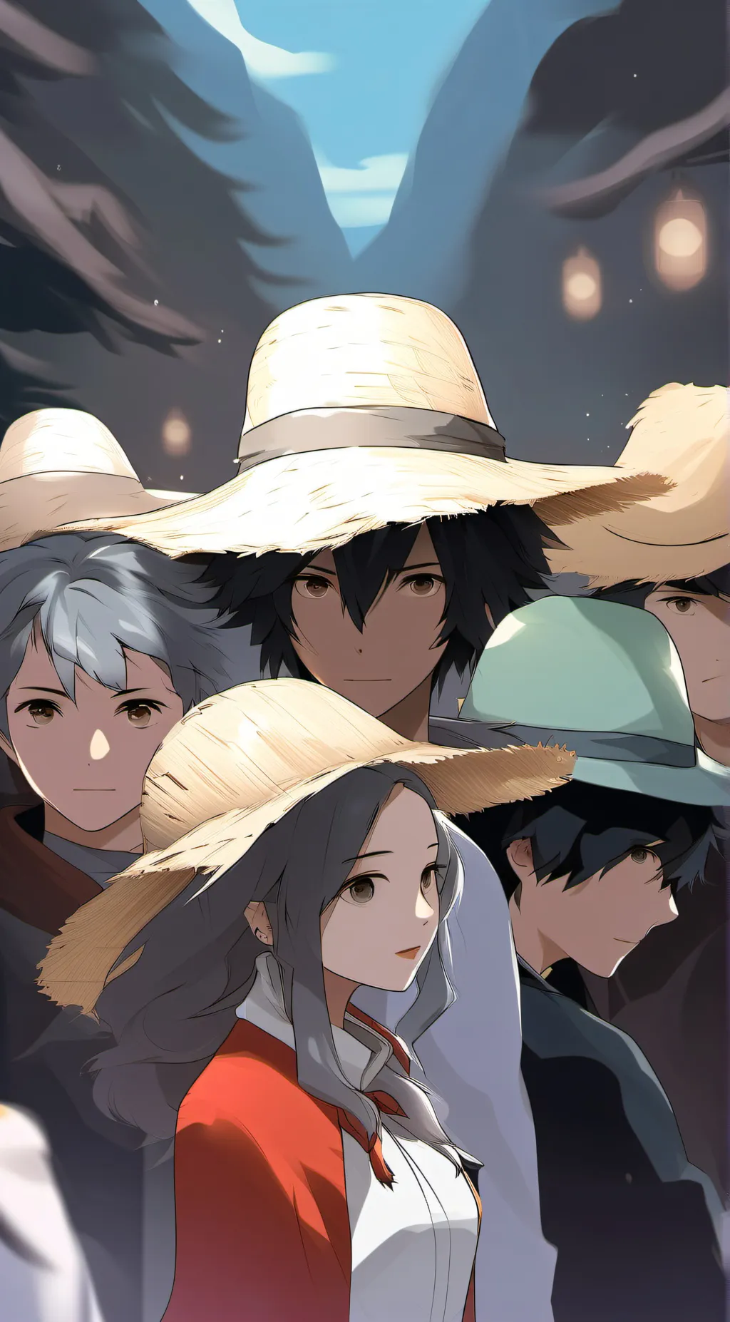ai character: Female straw hats  background