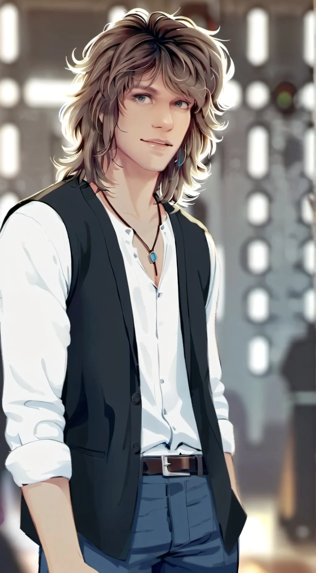 ai character: Jon Bon Jovi  background
