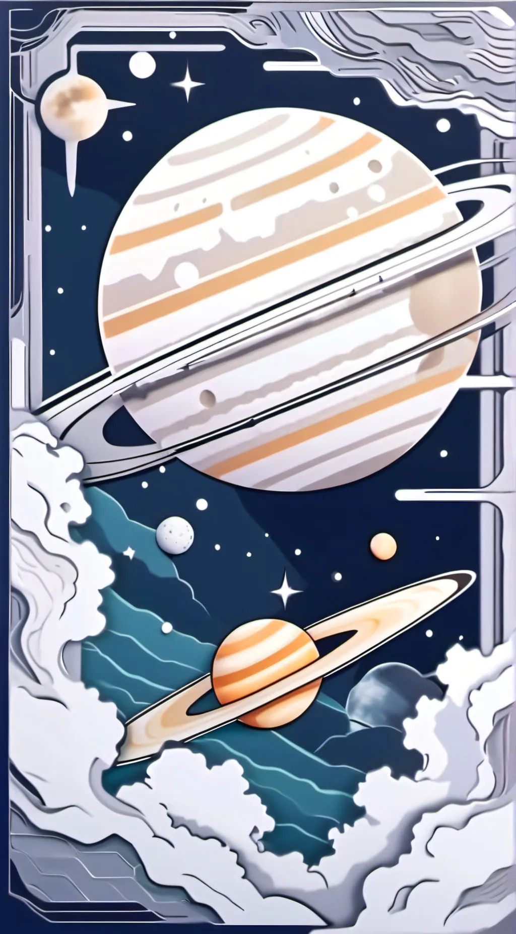 ai character: Jupiter And Saturn background