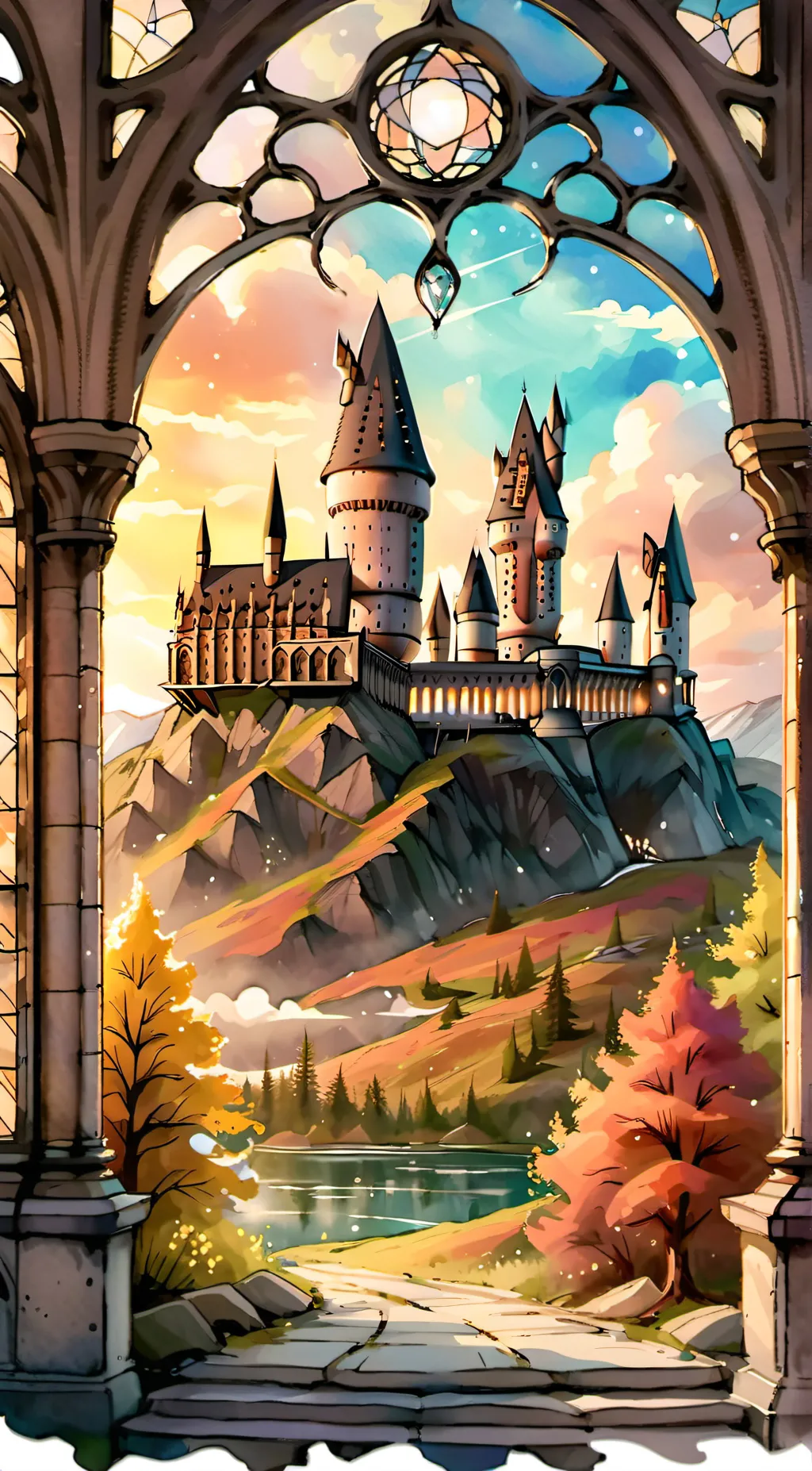 ai character: Hogwarts  background