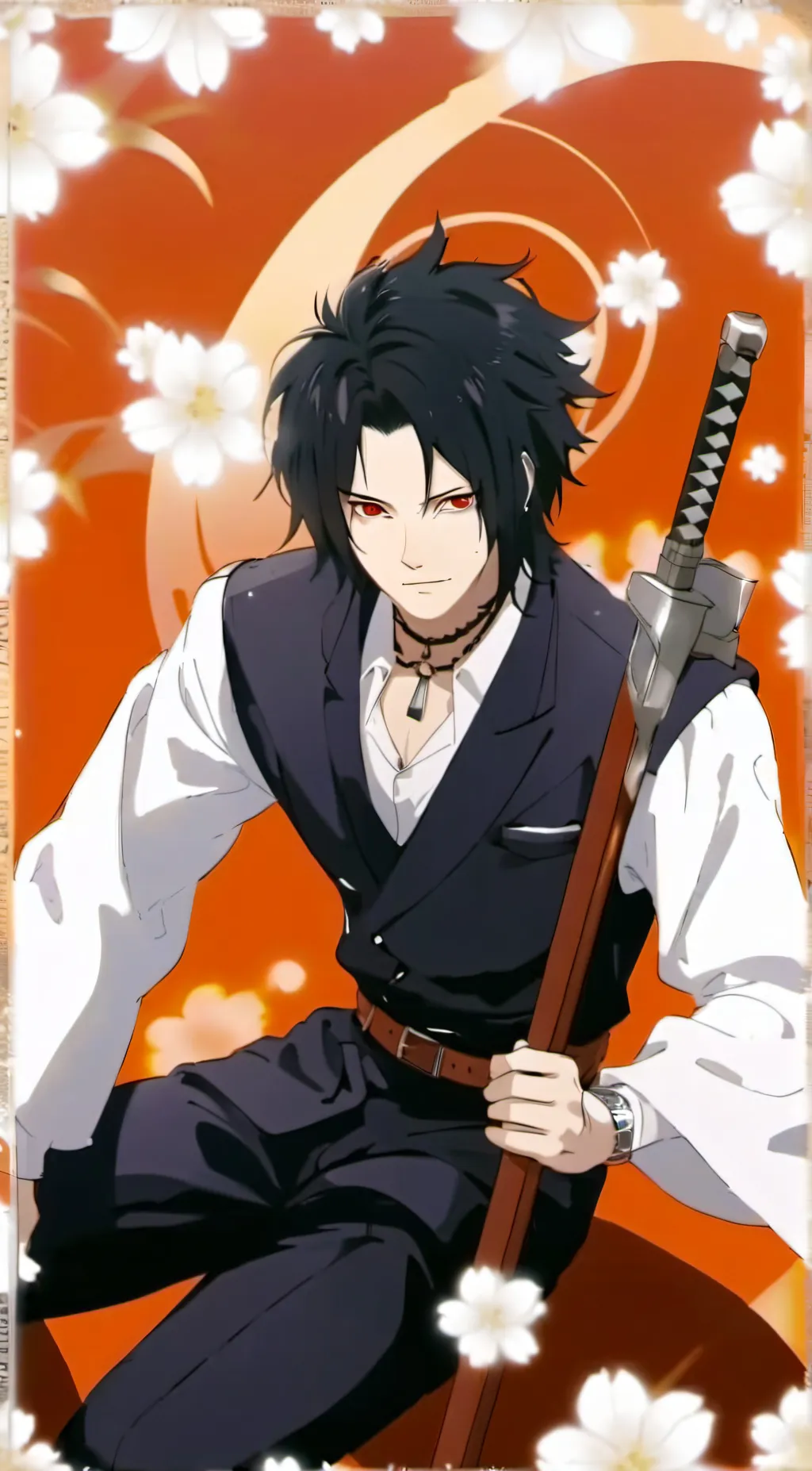 ai character: Sasuke  background