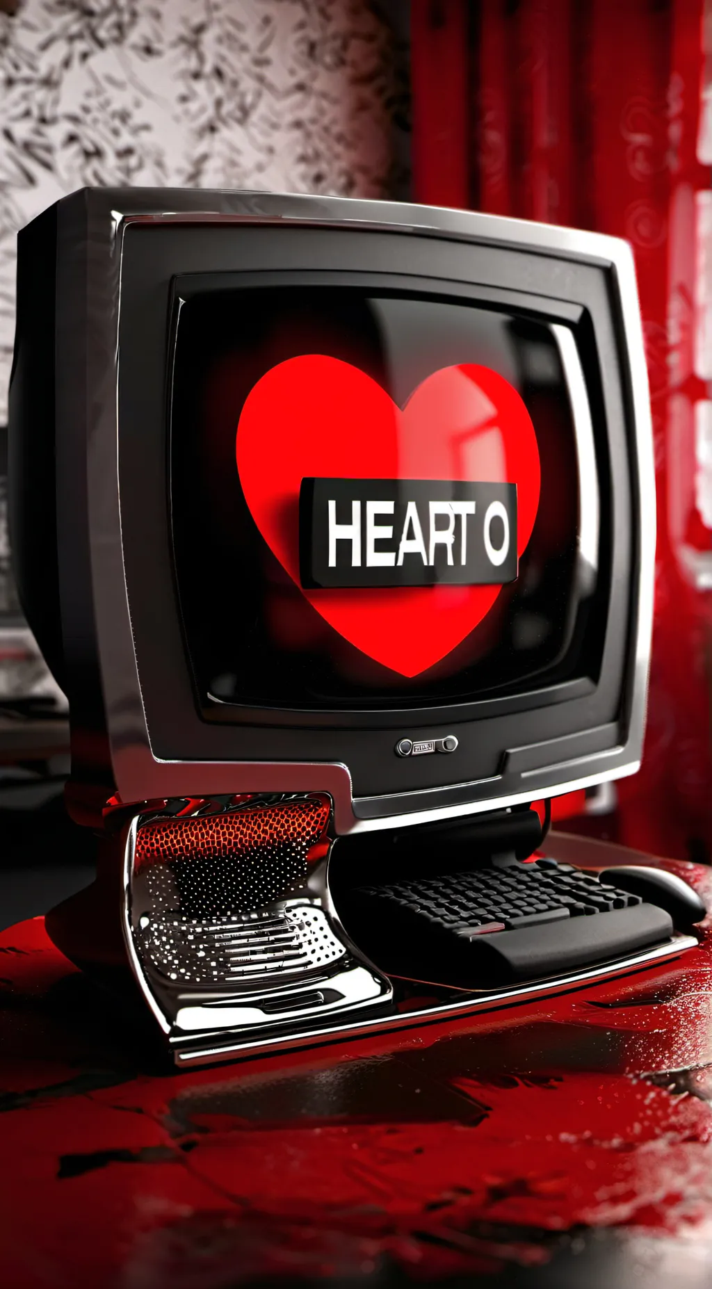 ai character: HEART-o-MATIC background