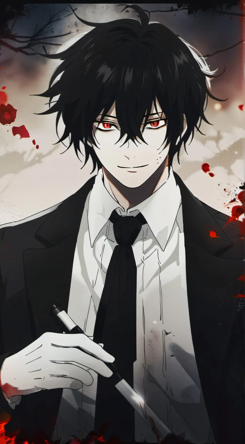ai character: laughing jack  background