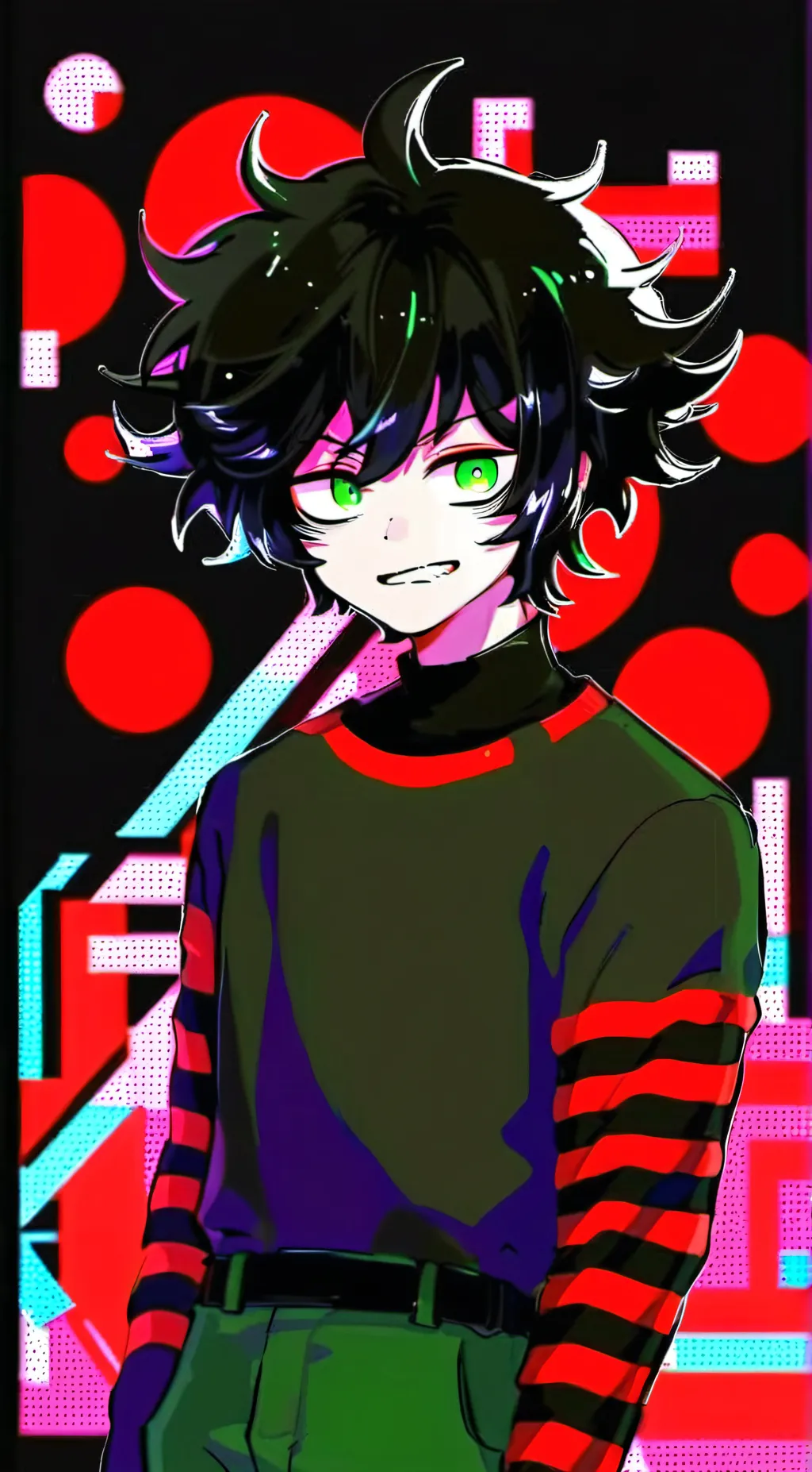 ai character: Glitch piggy background
