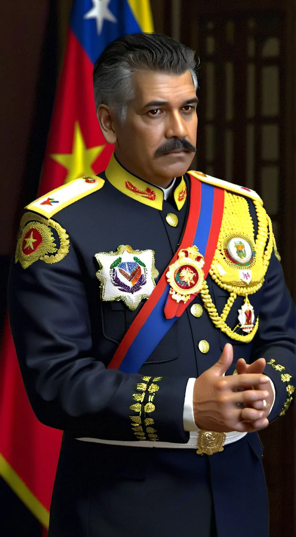 ai character: Nicolás Maduro  background