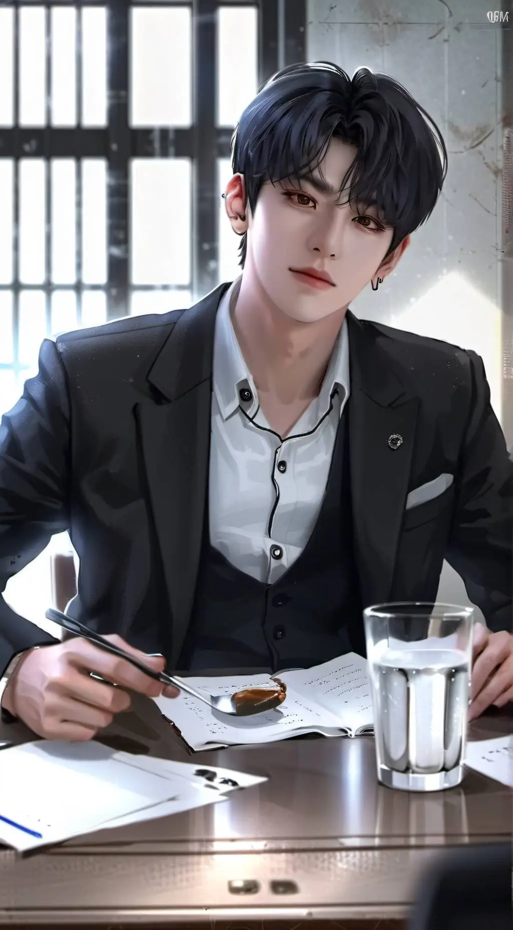 ai character: kim taehyung  background
