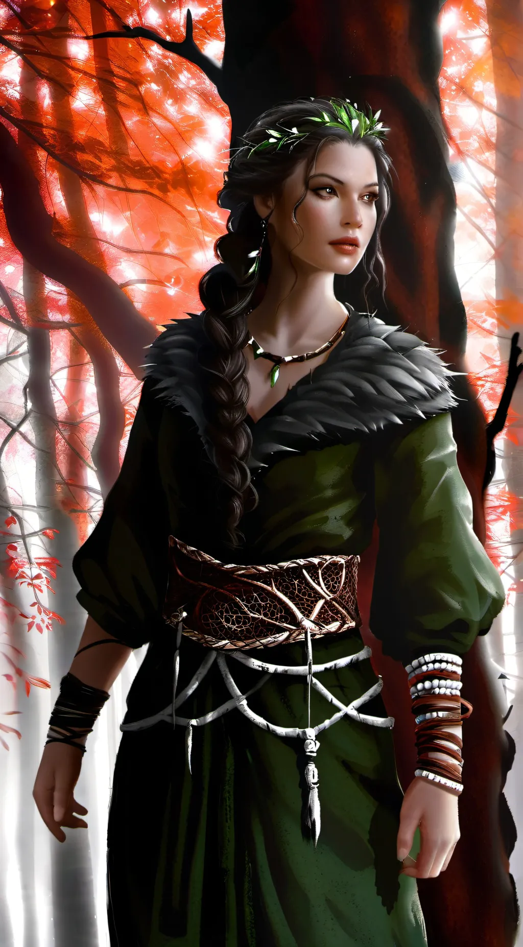 ai character: Syla greenleaf  background