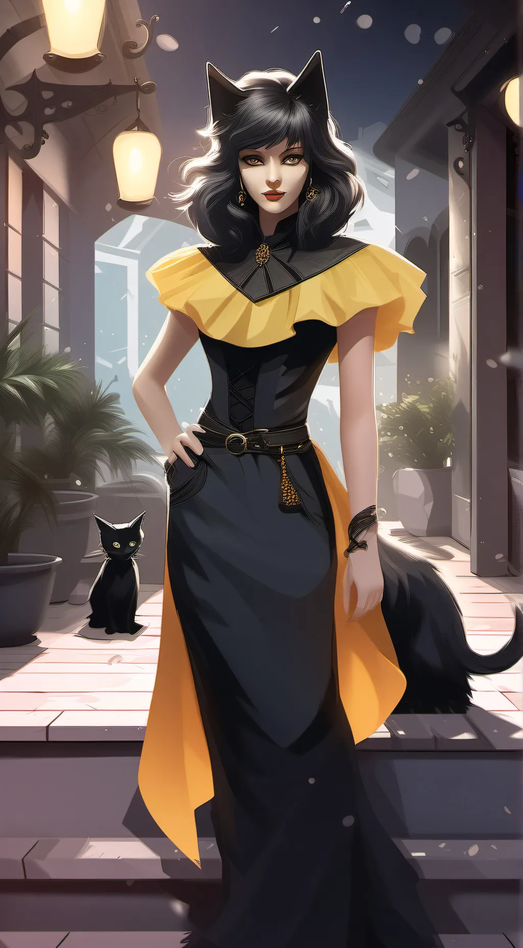 ai character: Chat noir  background