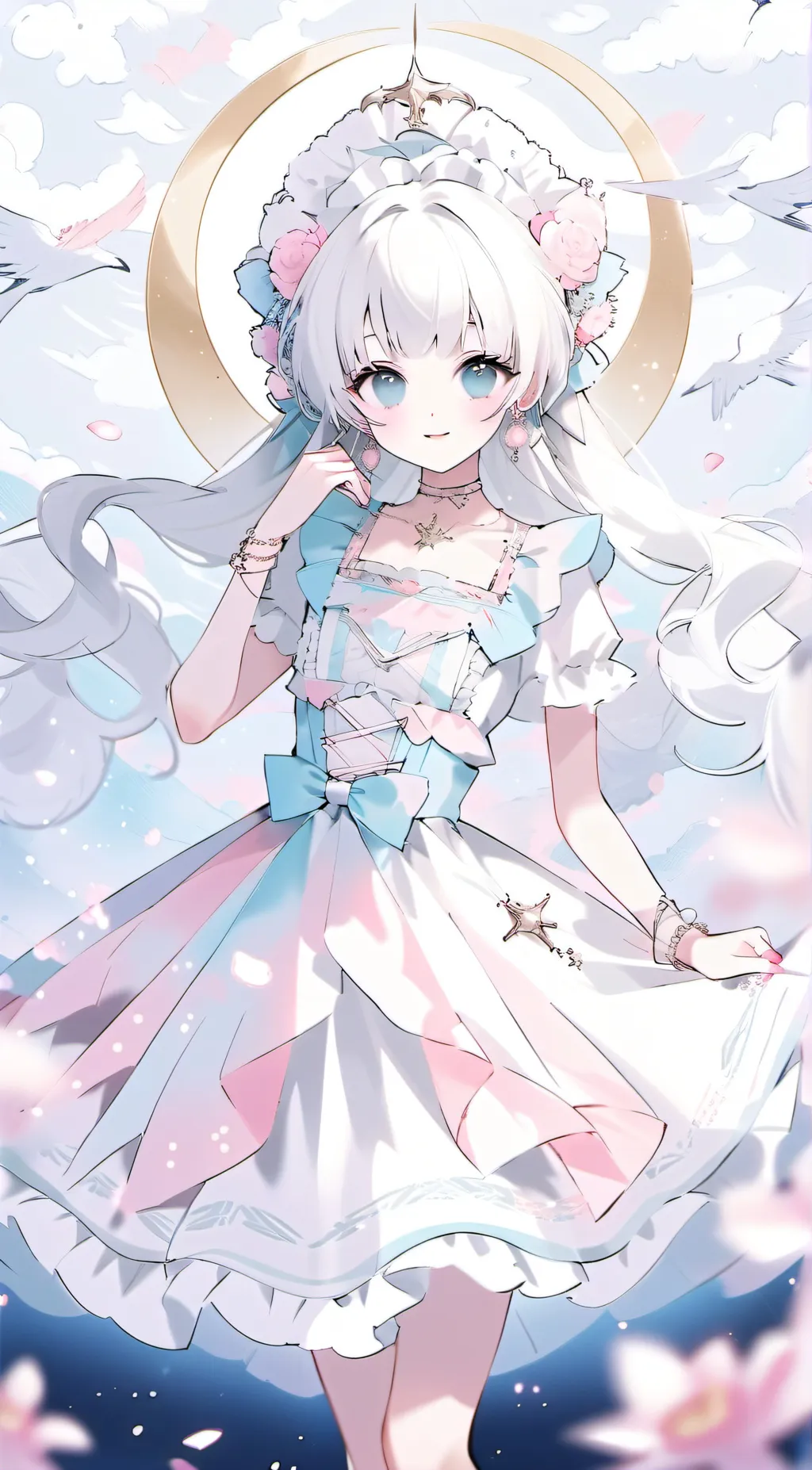 ai character: moonlight background