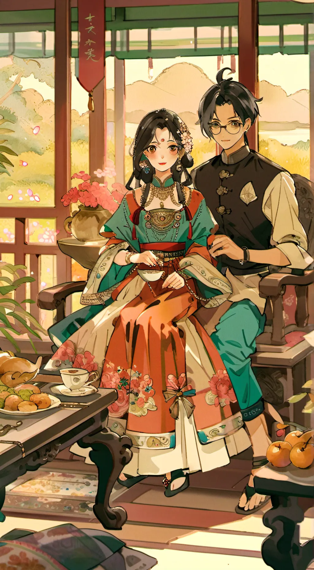 ai character: Adrian and Maggie background