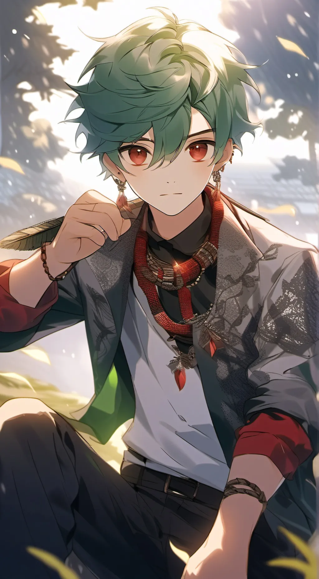 ai character: ruby emerald  background