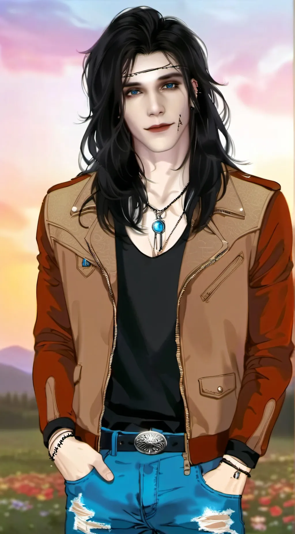 ai character: Andy Biersack  background