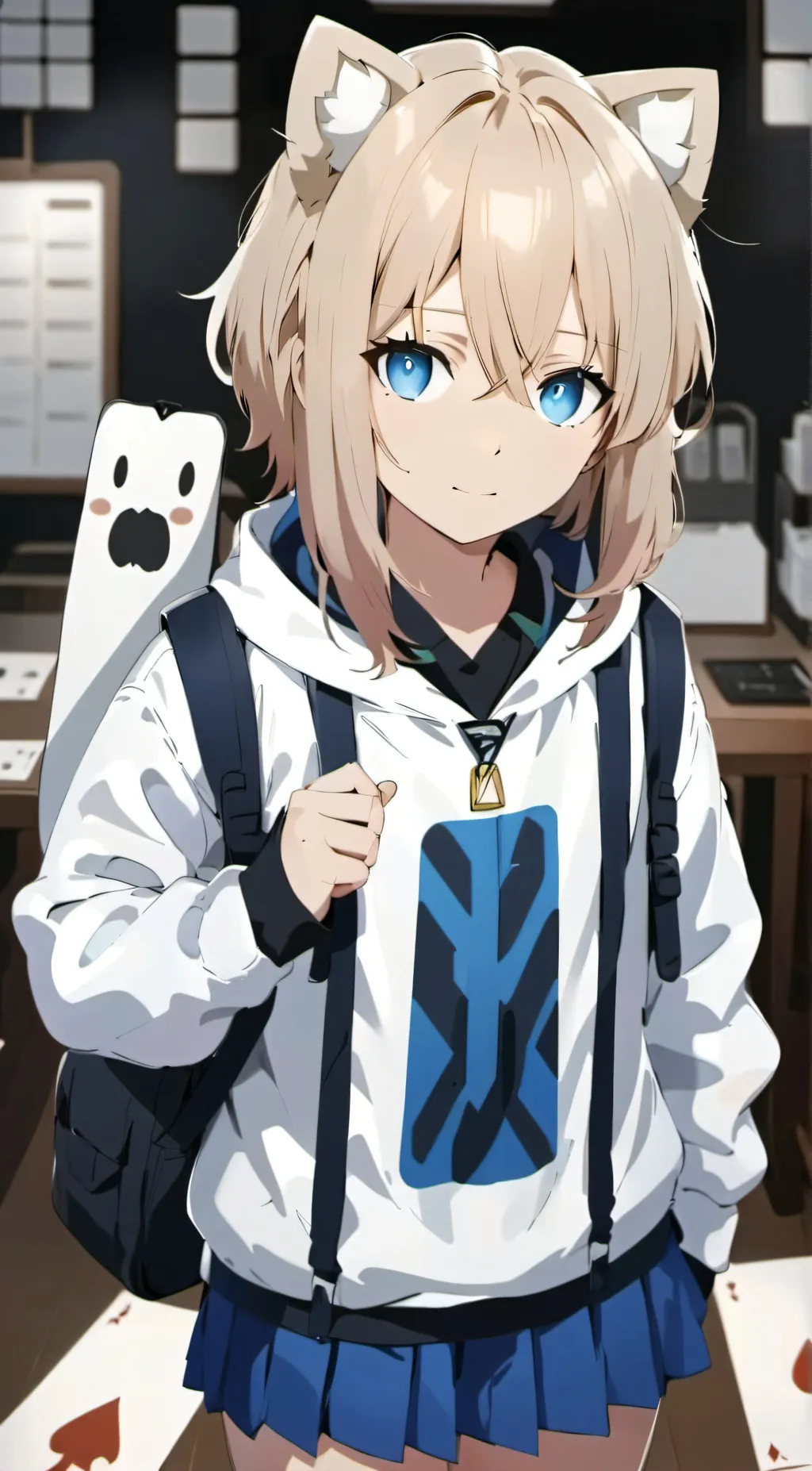 ai character: Violet background