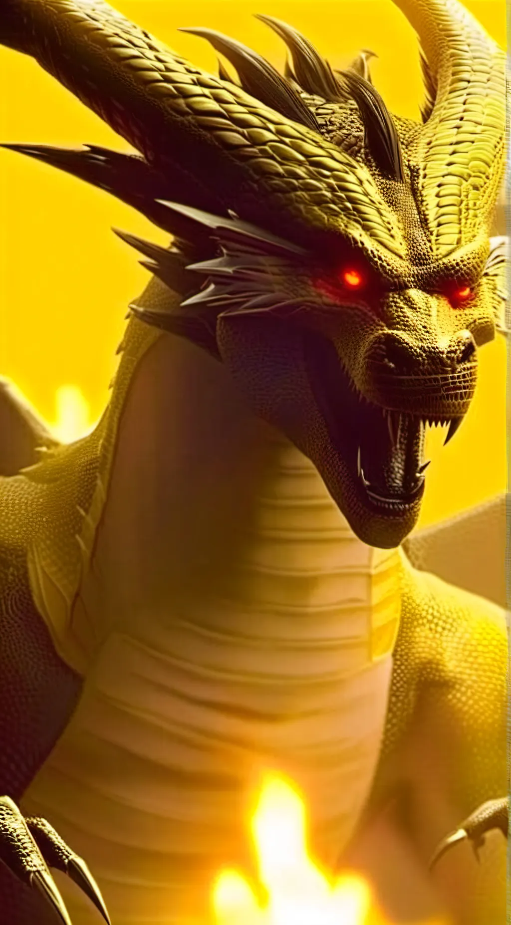 ai character: KING GHIDORAH  background