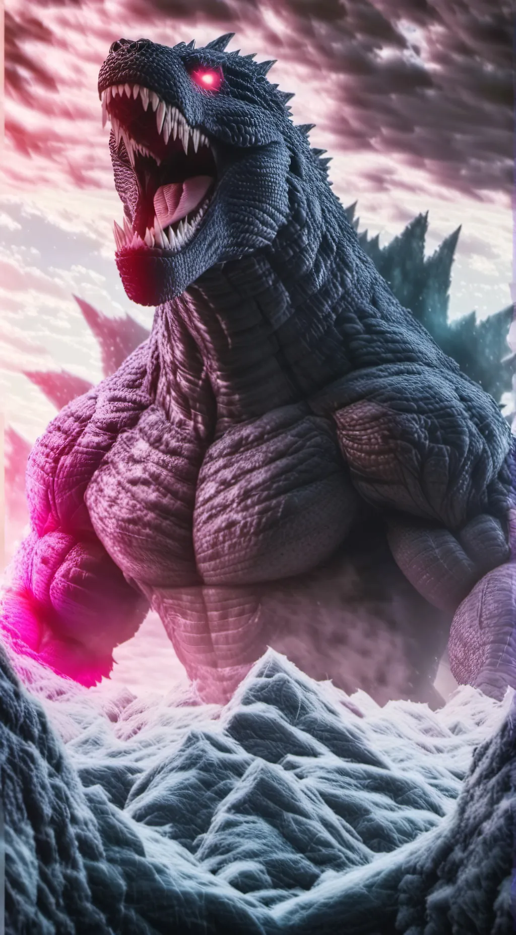 ai character: Godzilla 2024 background