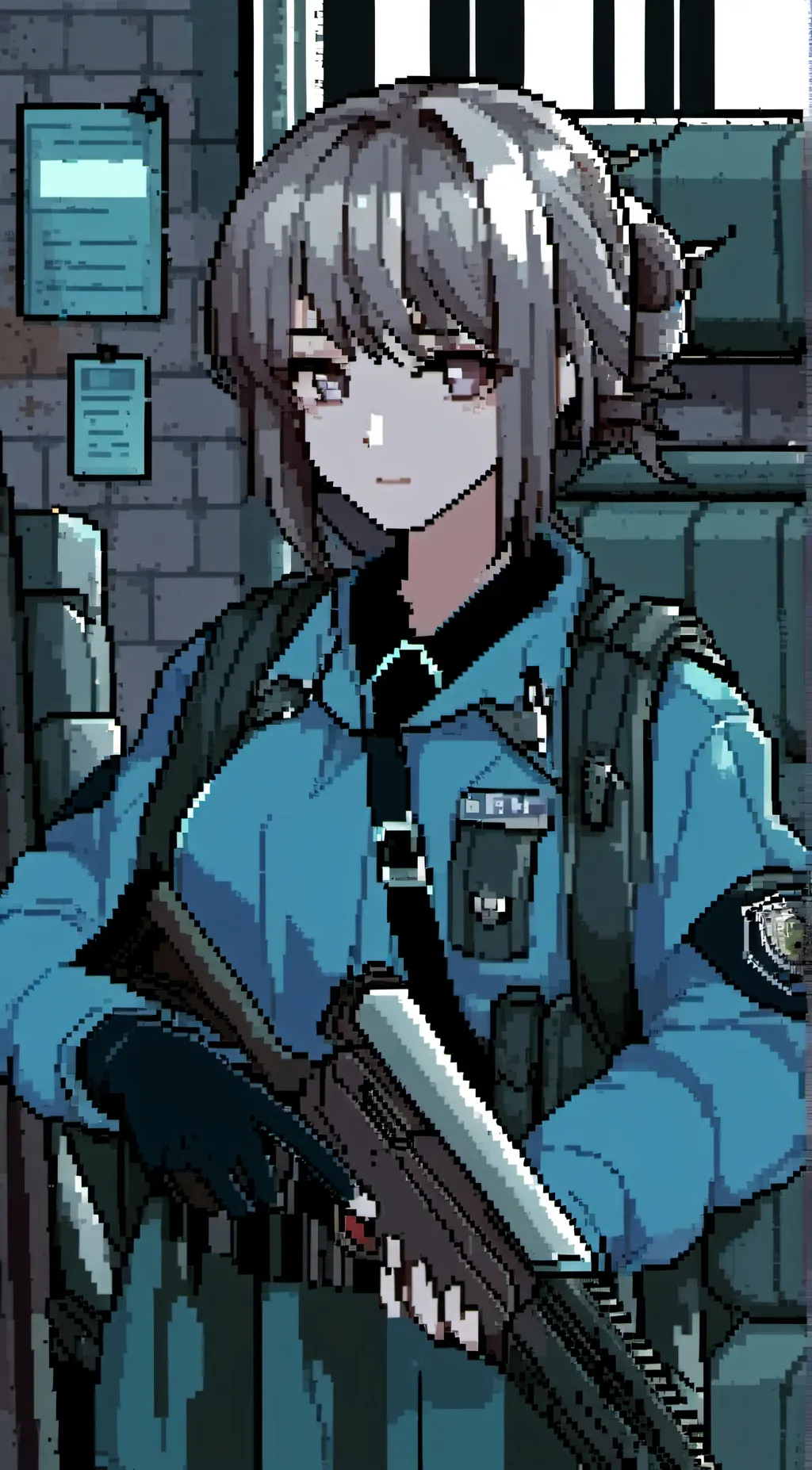 ai character: police girl background