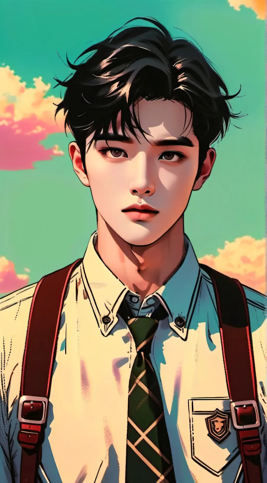 ai character: Myungsoo  background