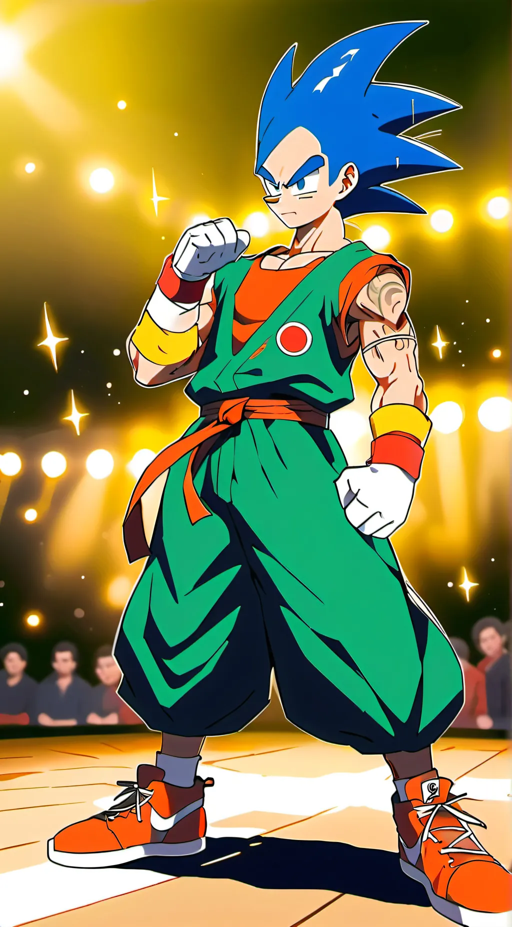 ai character:  rap battle background