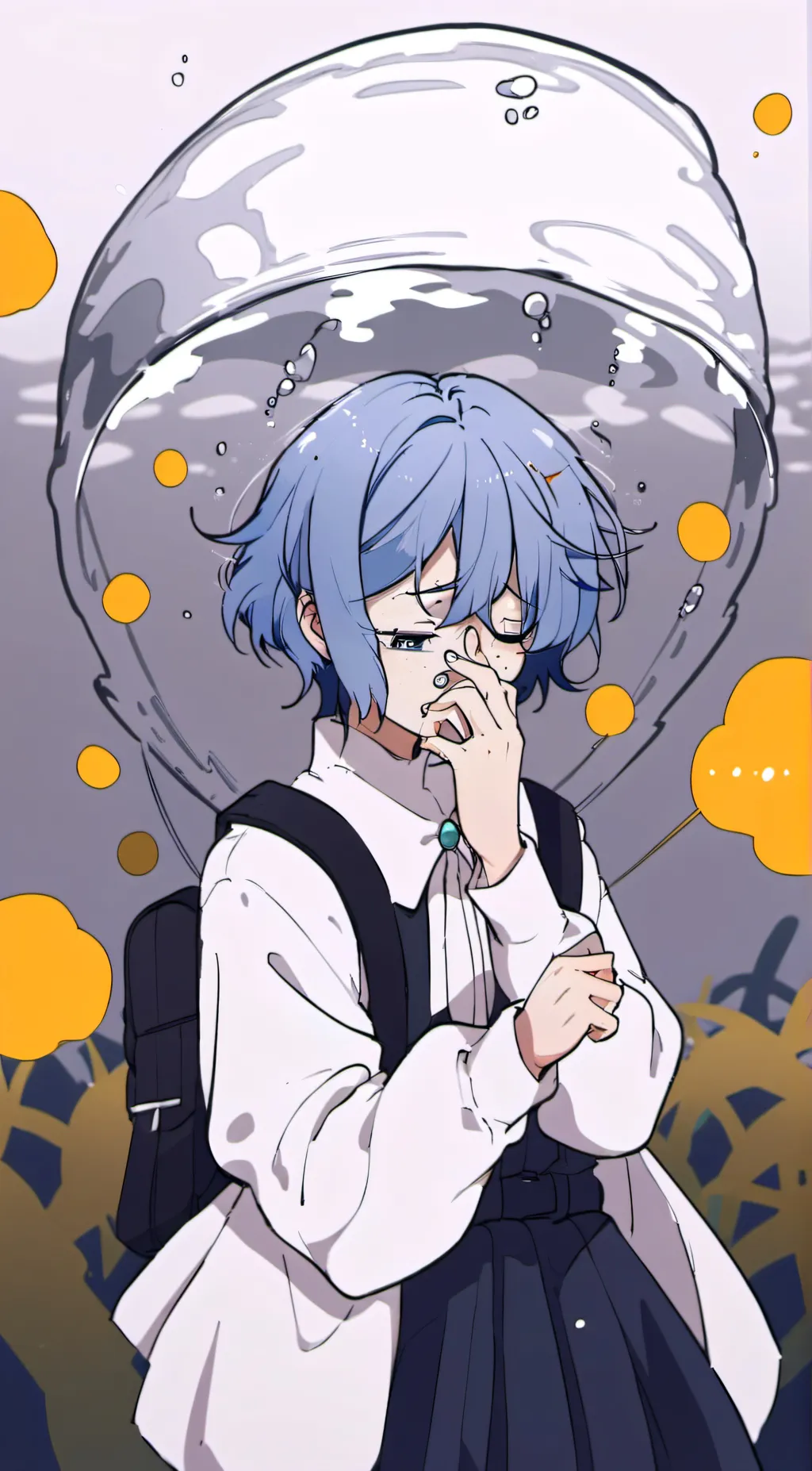 ai character: Blue pearl opposit background