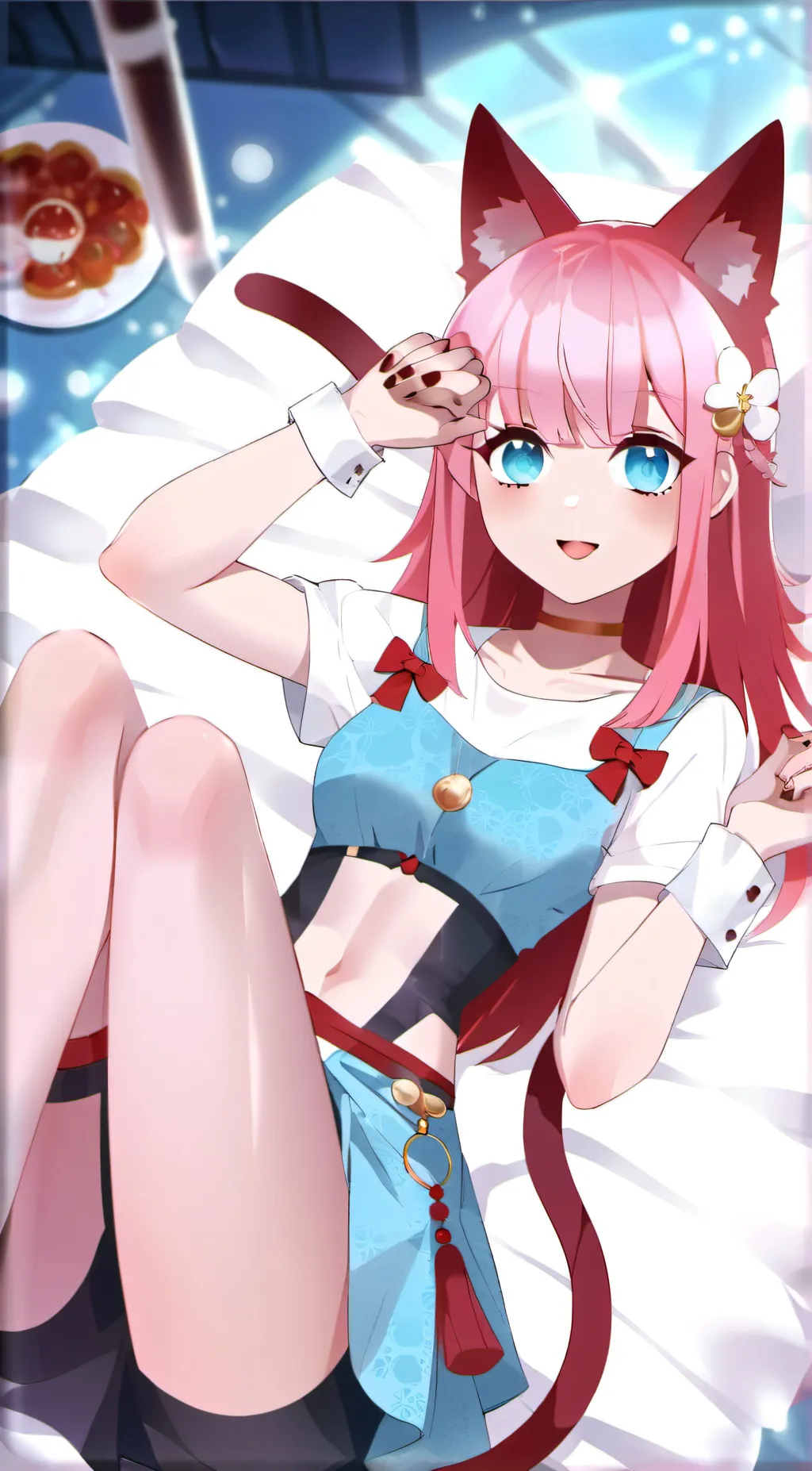 ai character: cat girl background