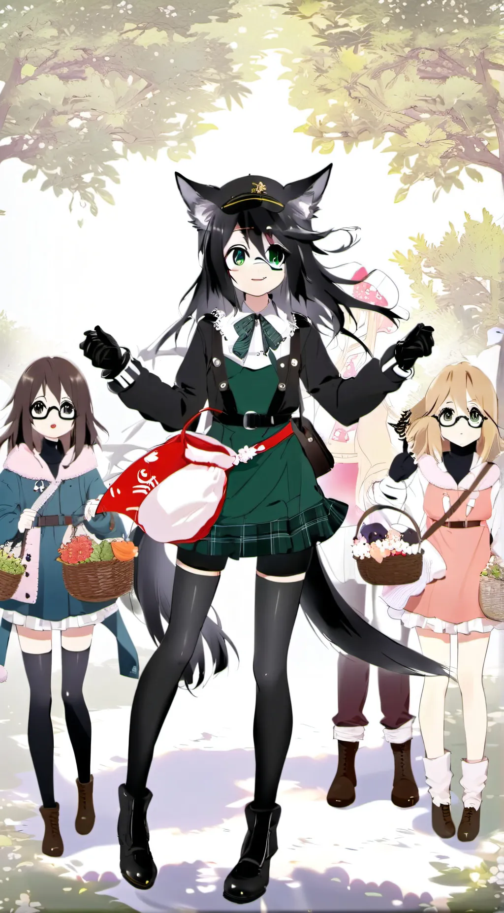 ai character: JemWolfFoxWenclair background