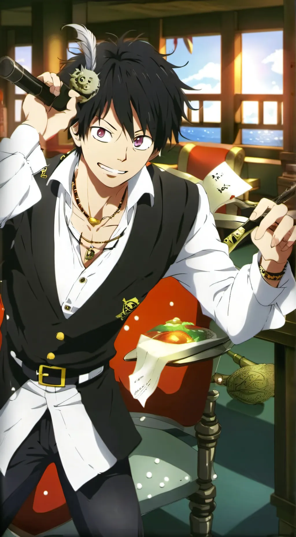 ai character: Luffy the last background