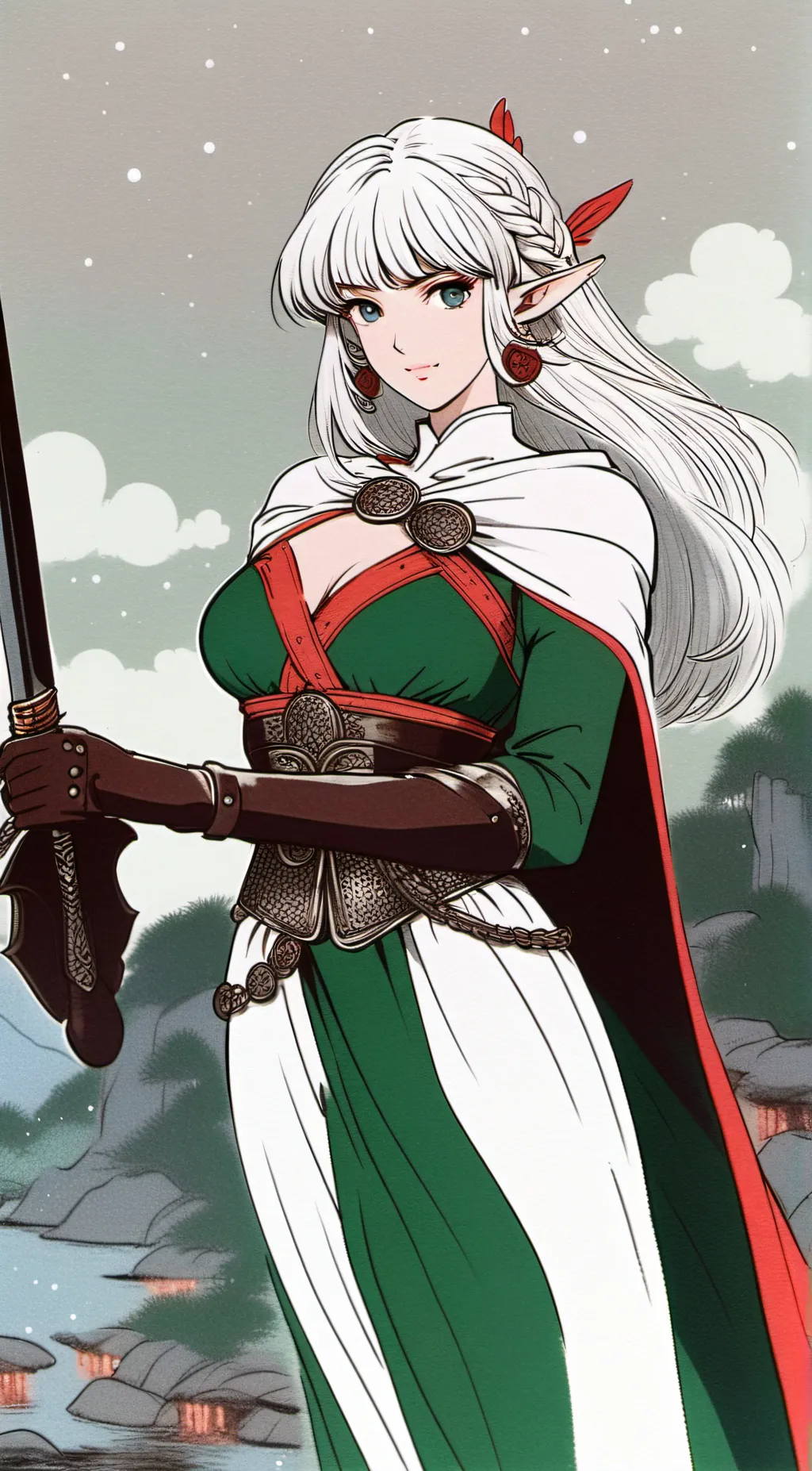 ai character: brave elven knight background