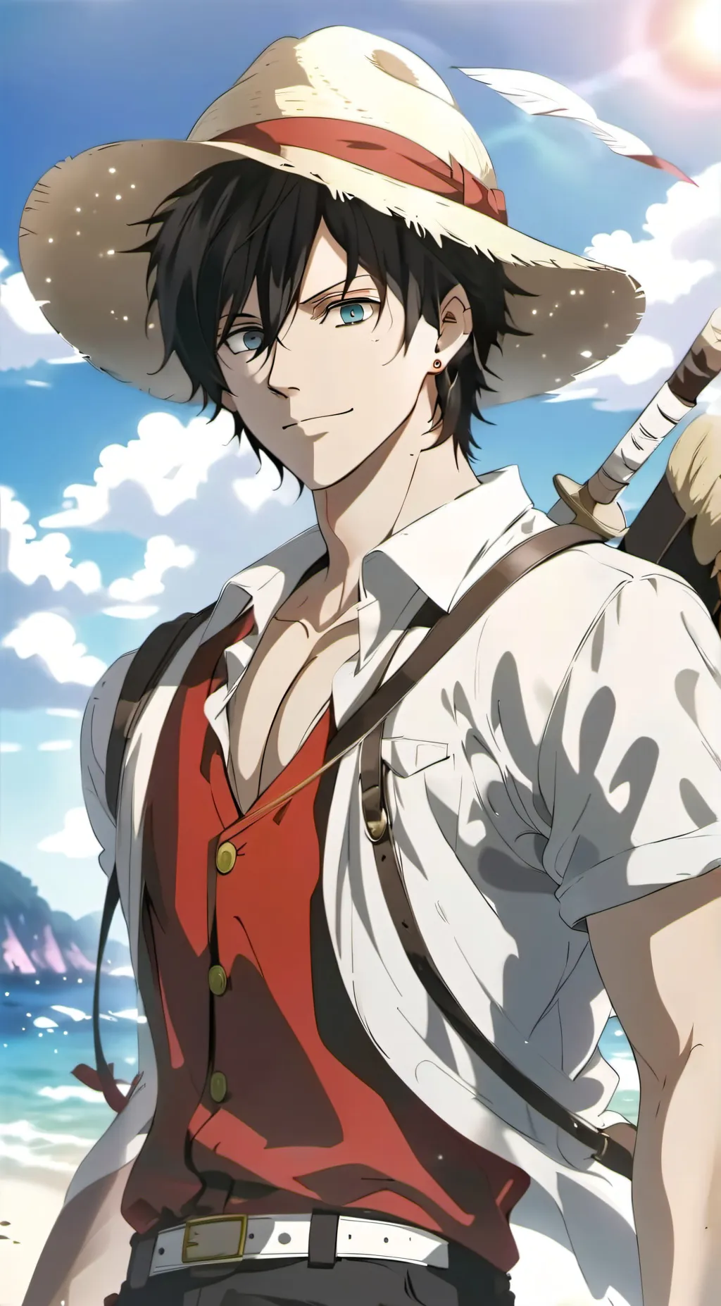 ai character: Straw hats background