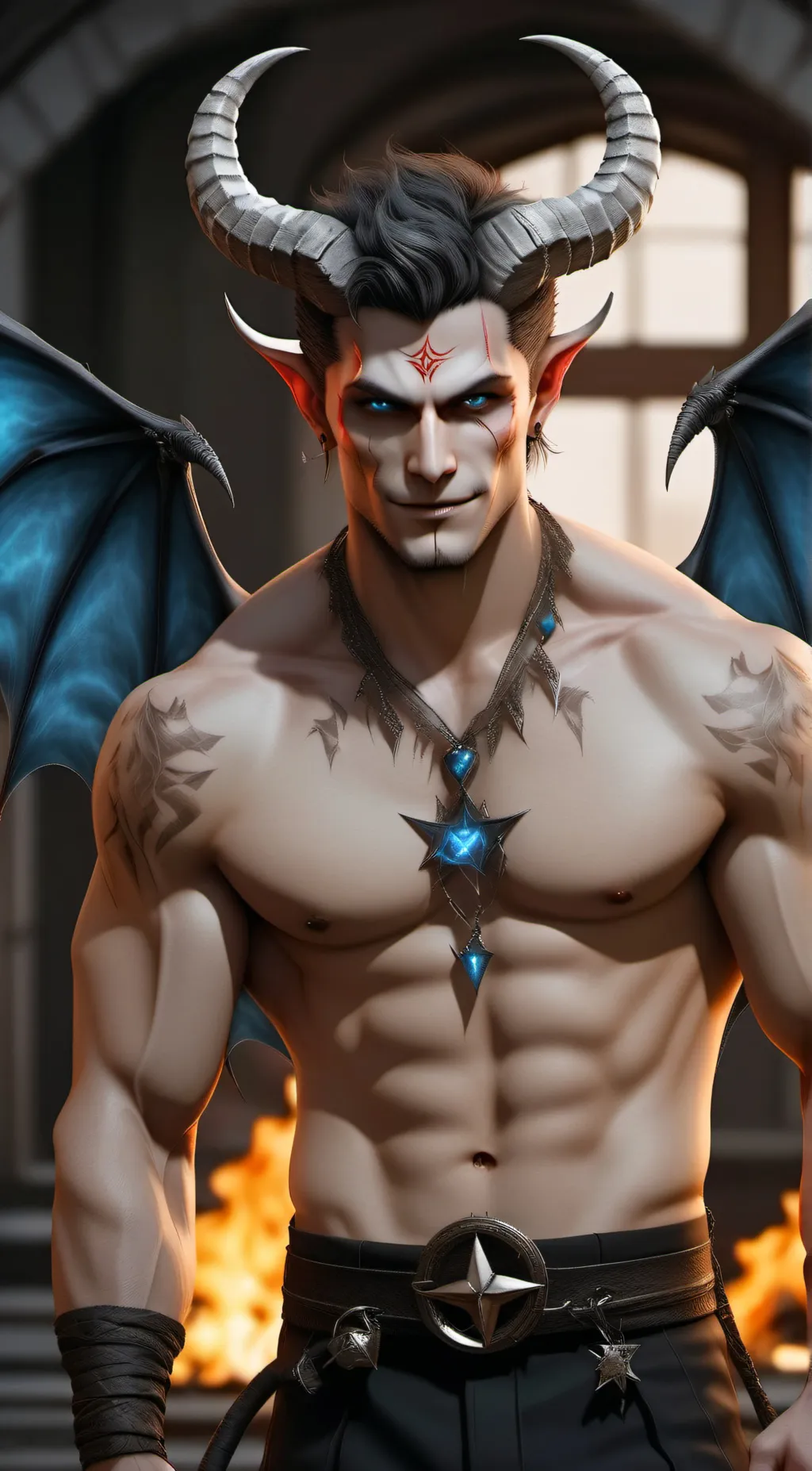 ai character: Lucifer  background