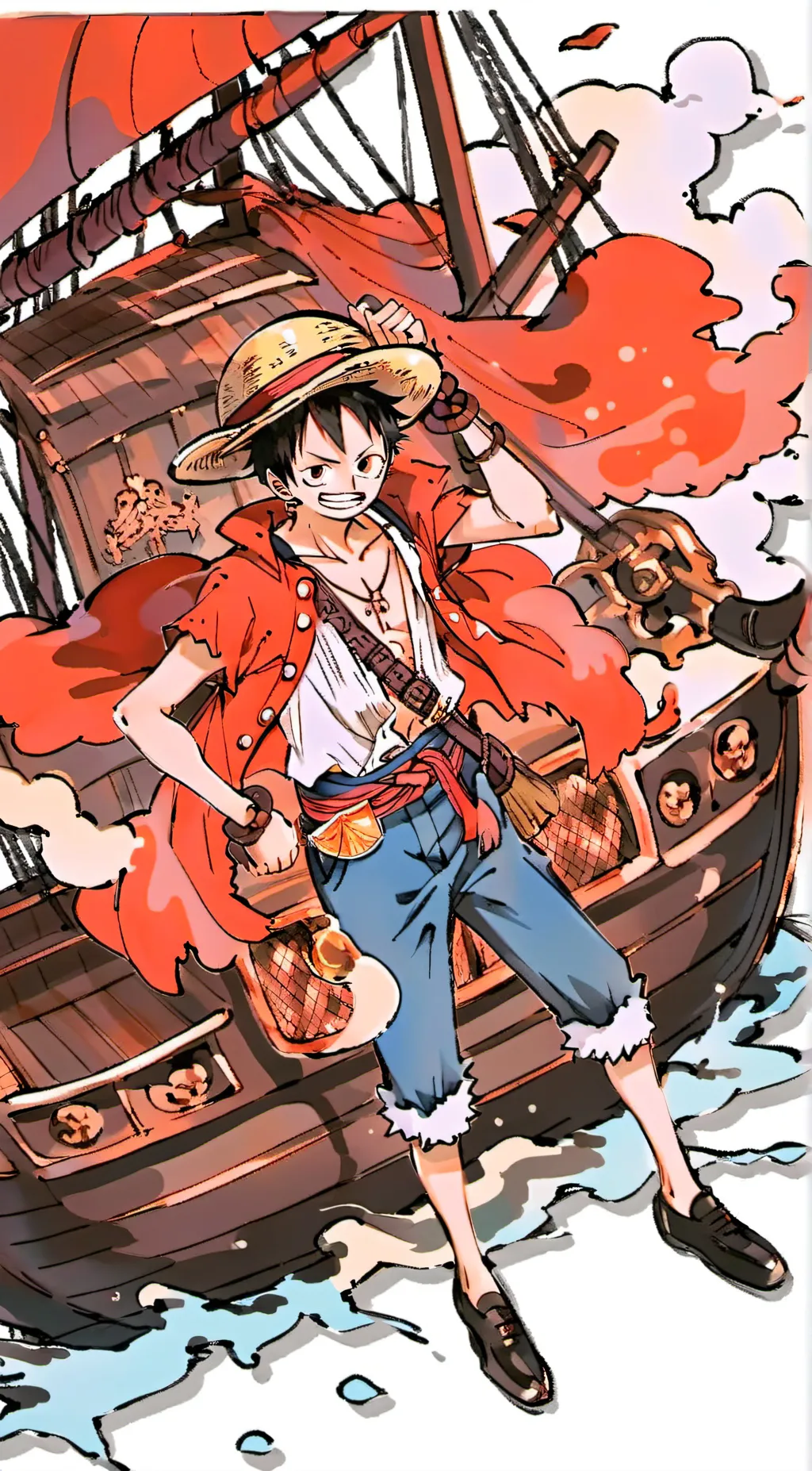 ai character: ONE PIECE  background