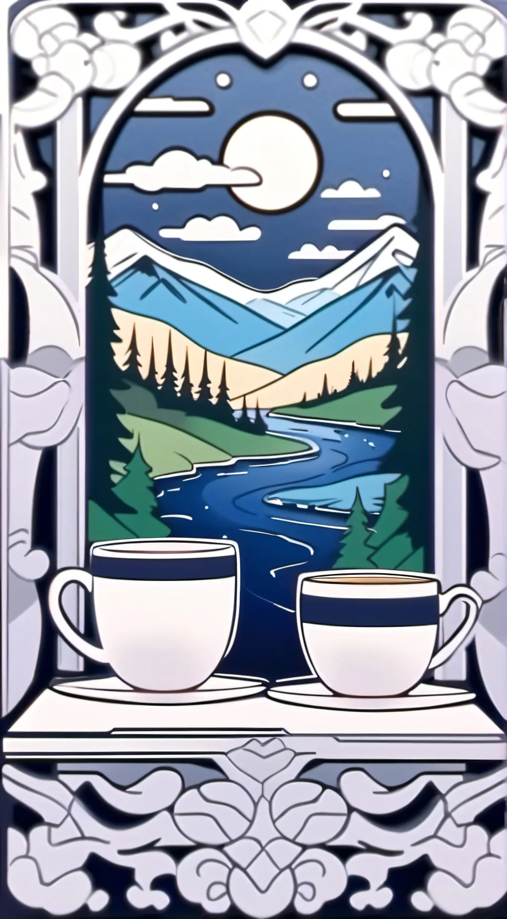 ai character: cup and mug background