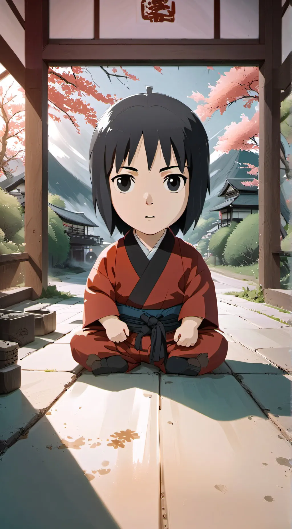 ai character: Baby Itachi Uchiha background