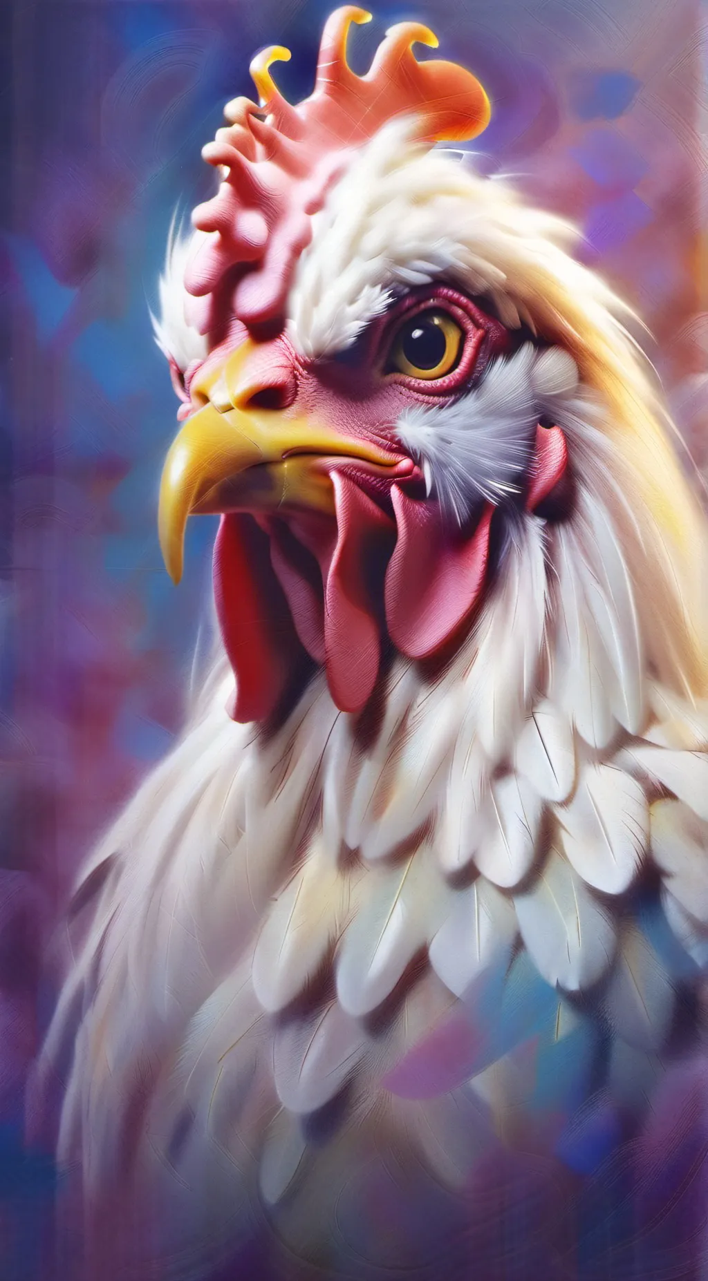 ai character: kickin chicken sus background