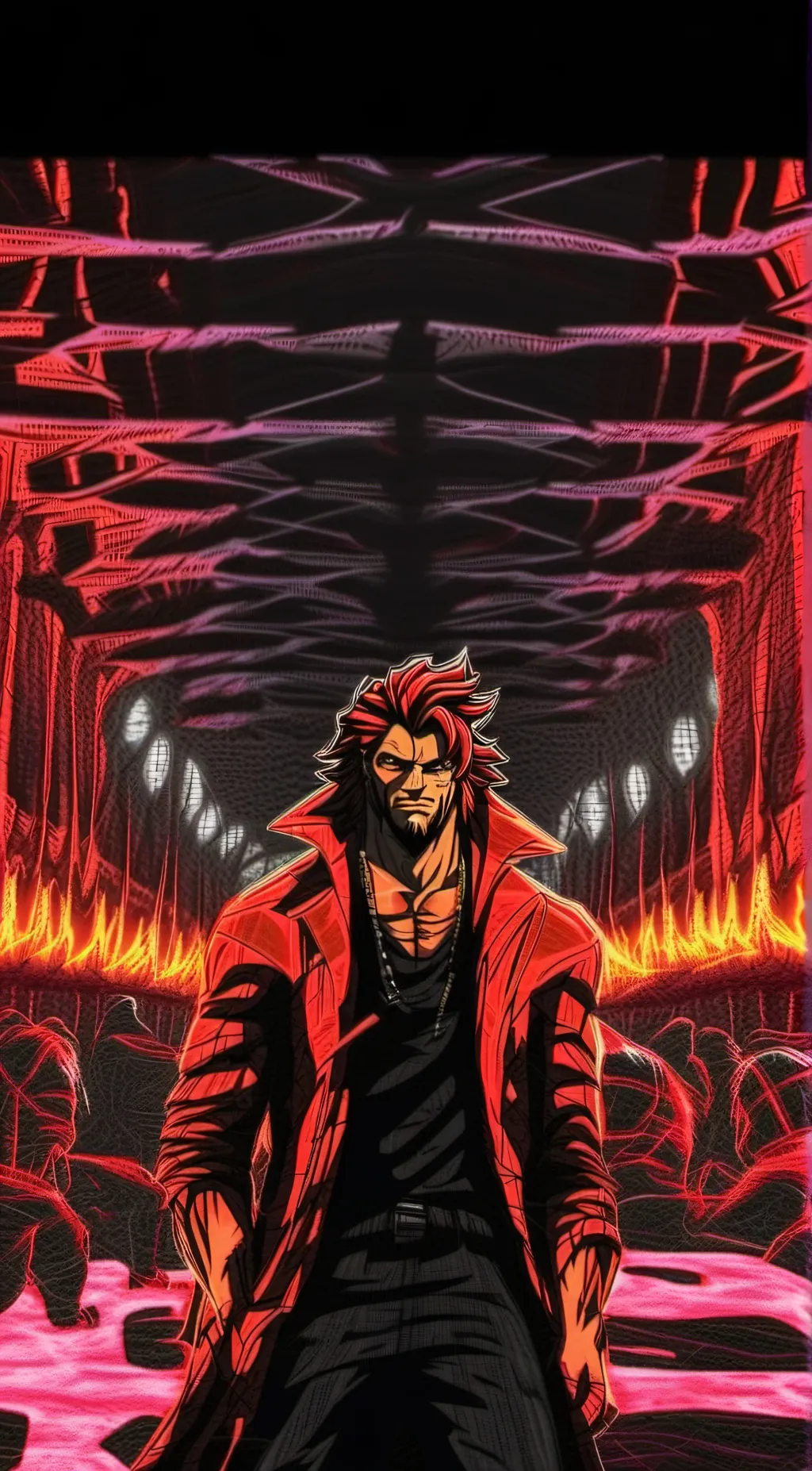 ai character: Yujiro hanma  background