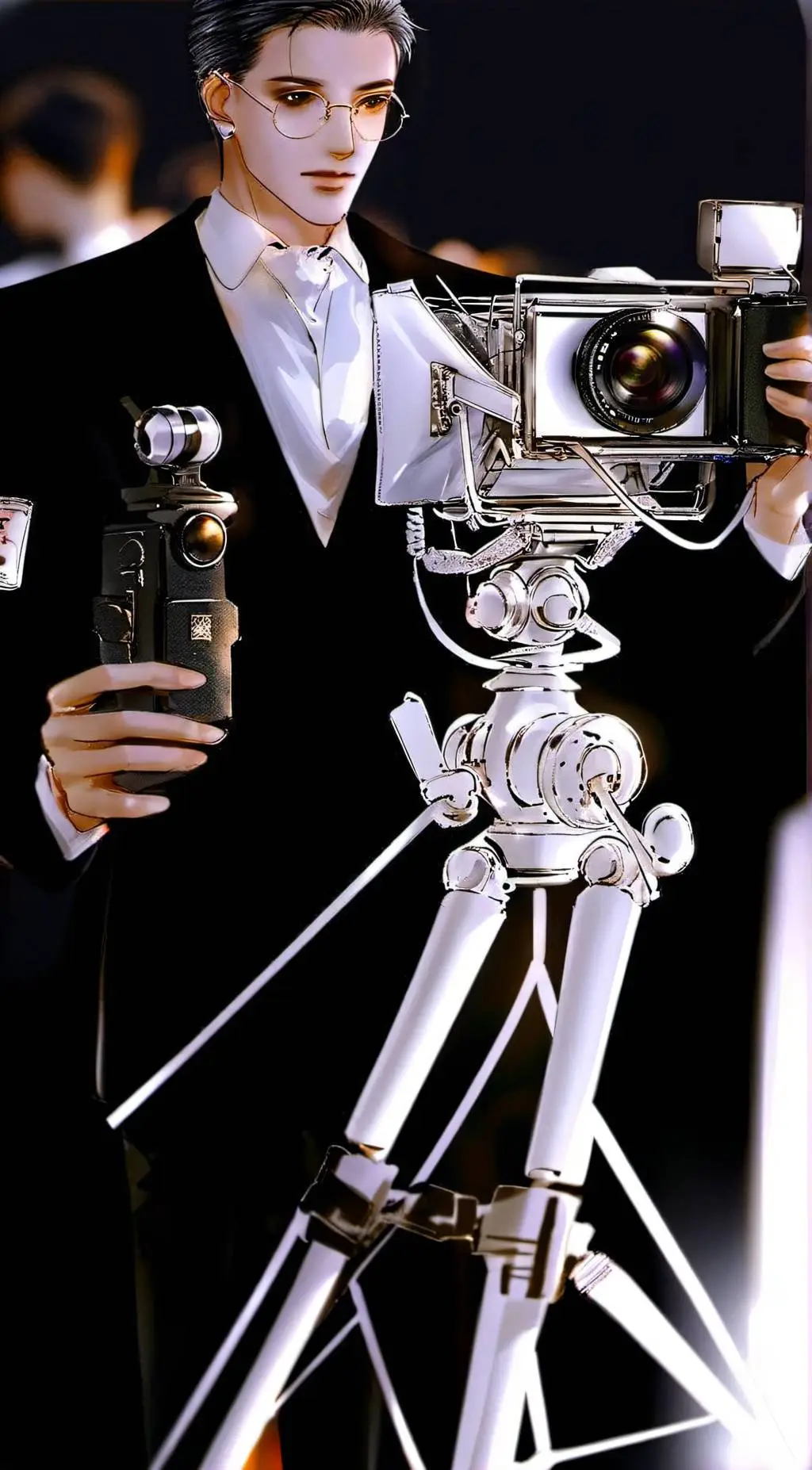 ai character: Titan cameraman  background