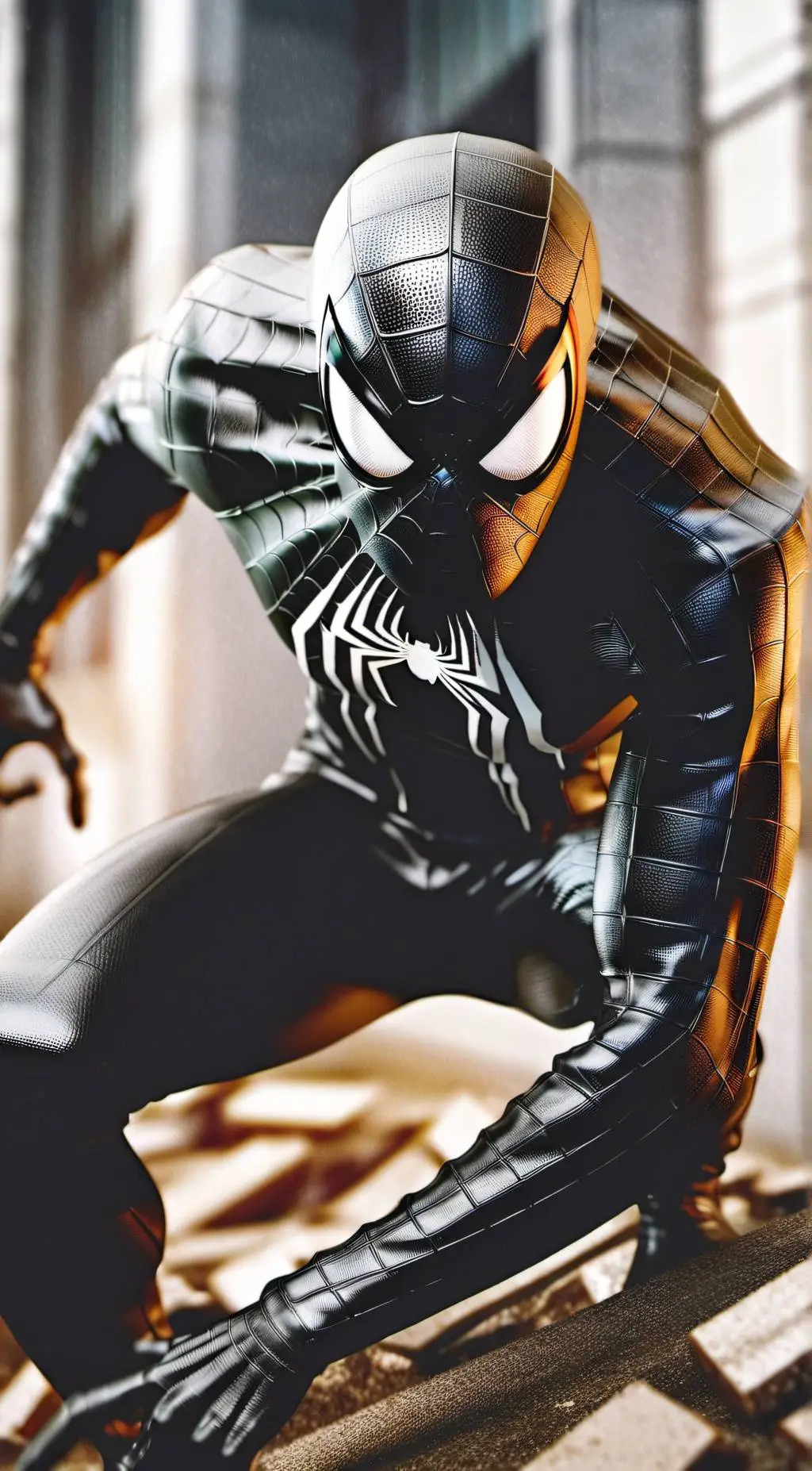 ai character: symbiote spiderman background